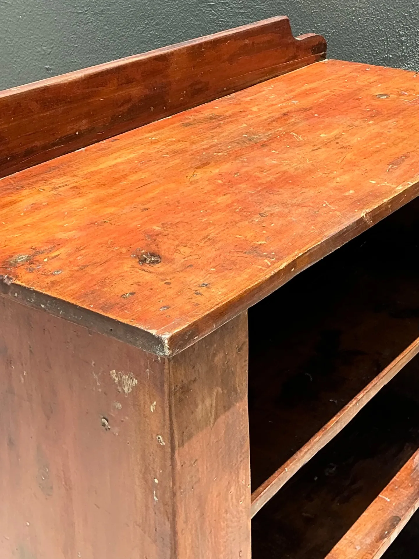 Vintage Rustic Handcrafted Wood Shelving Unit — additional photo 7