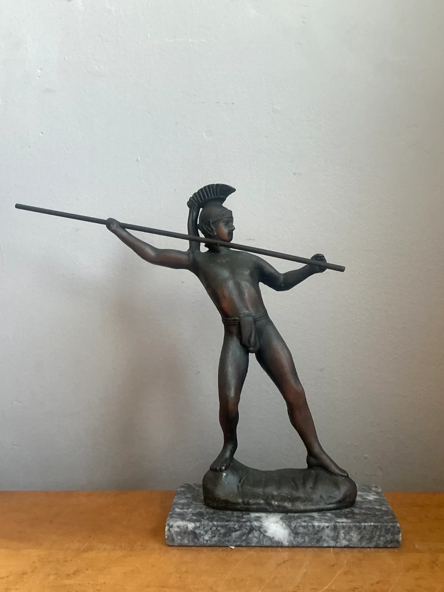 Vintage Sculptural Metal Warrior Figure — additional photo 4