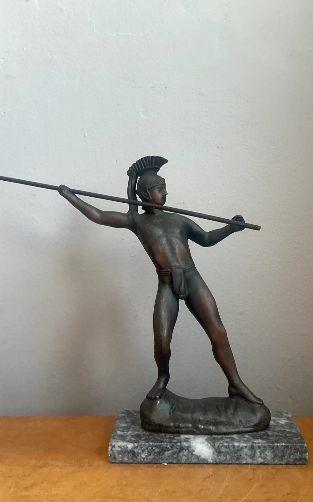 Vintage Sculptural Metal Warrior Figure — additional photo 4