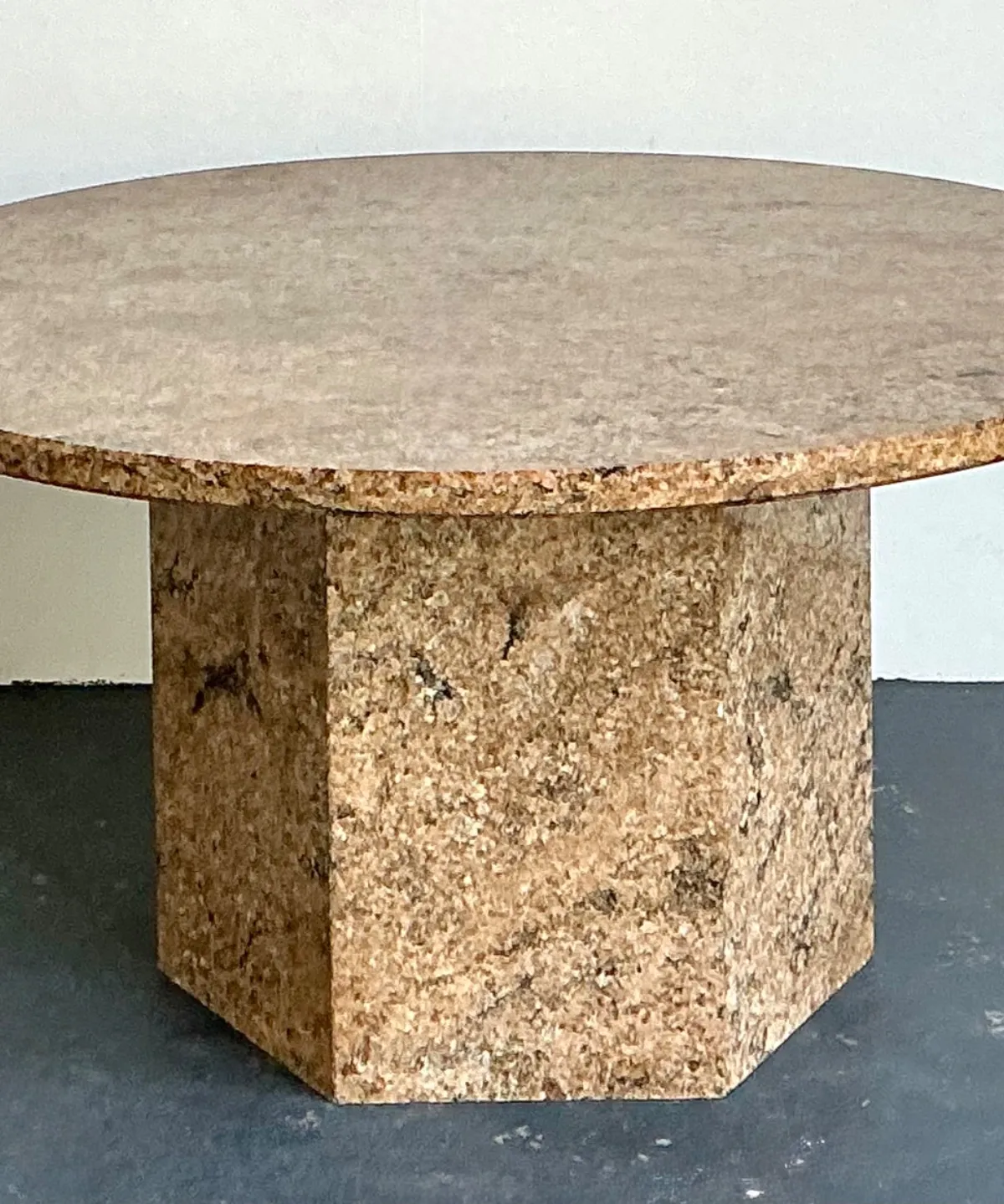 Vintage Granite Pedestal Dining Table