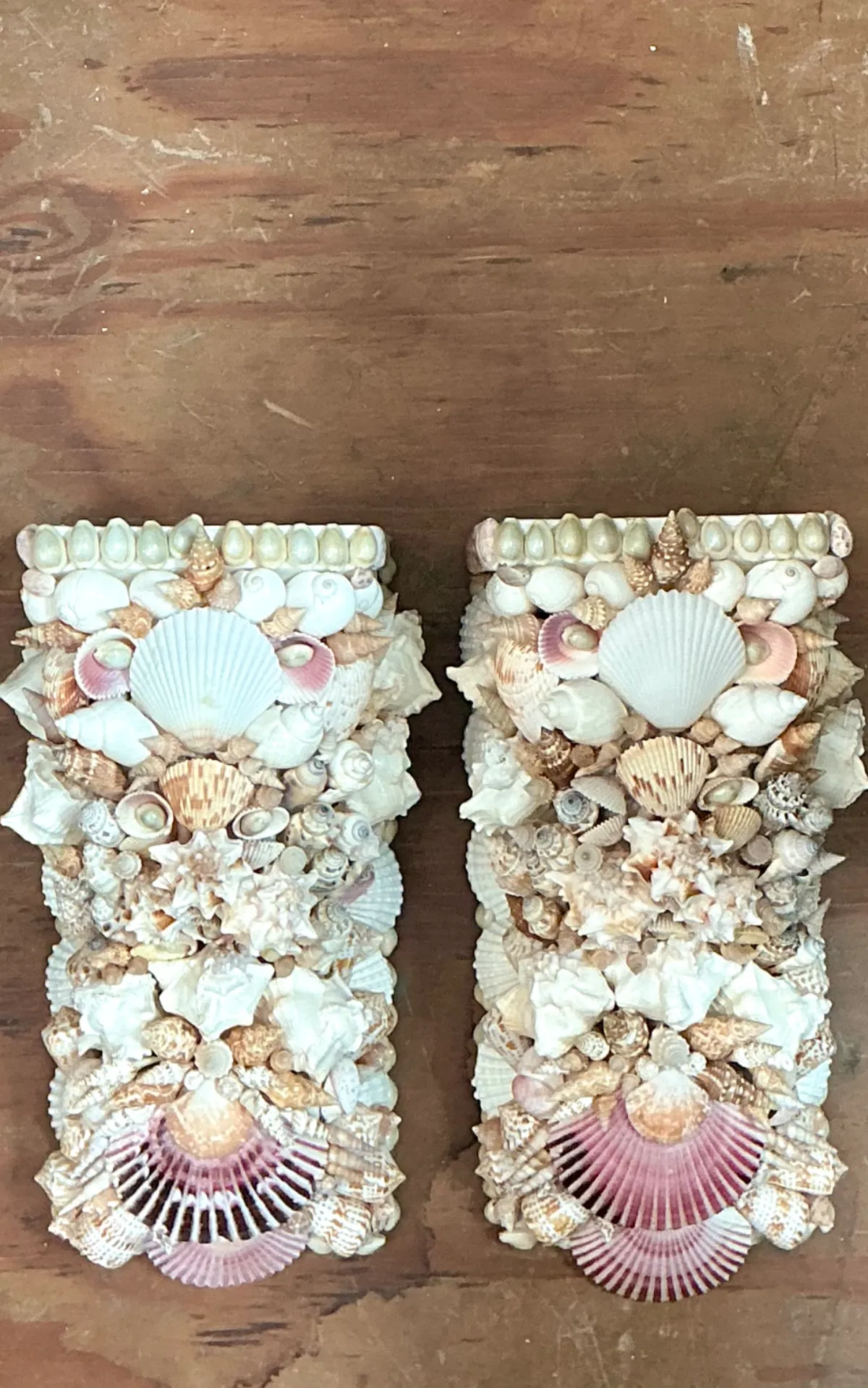 Vintage Shell Encrusted Wall Brackets - Pair — additional photo 4