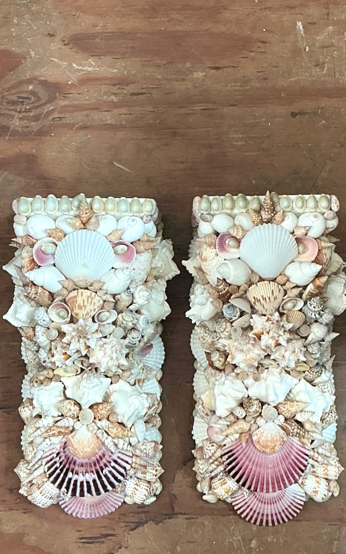 Vintage Shell Encrusted Wall Brackets - Pair — additional photo 3