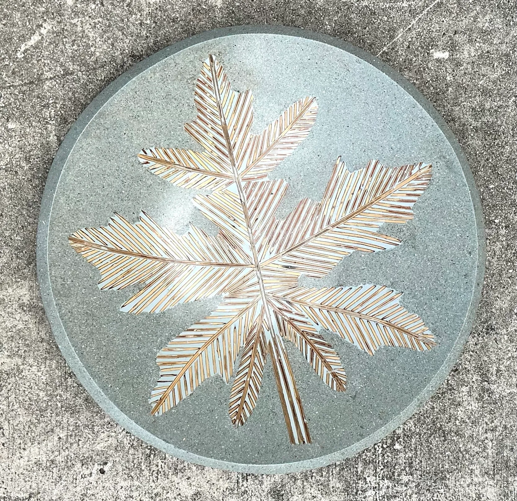 Vintage Monumental Leaf Motif Decorative Bowl — additional photo 8