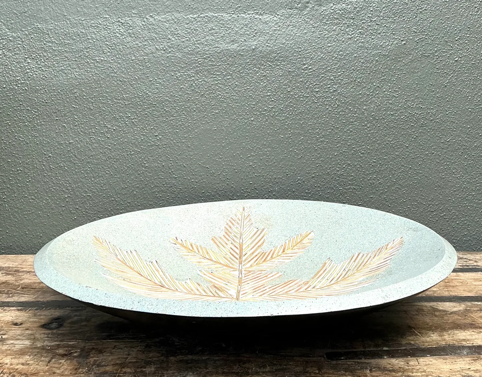 Vintage Monumental Leaf Motif Decorative Bowl — additional photo 5