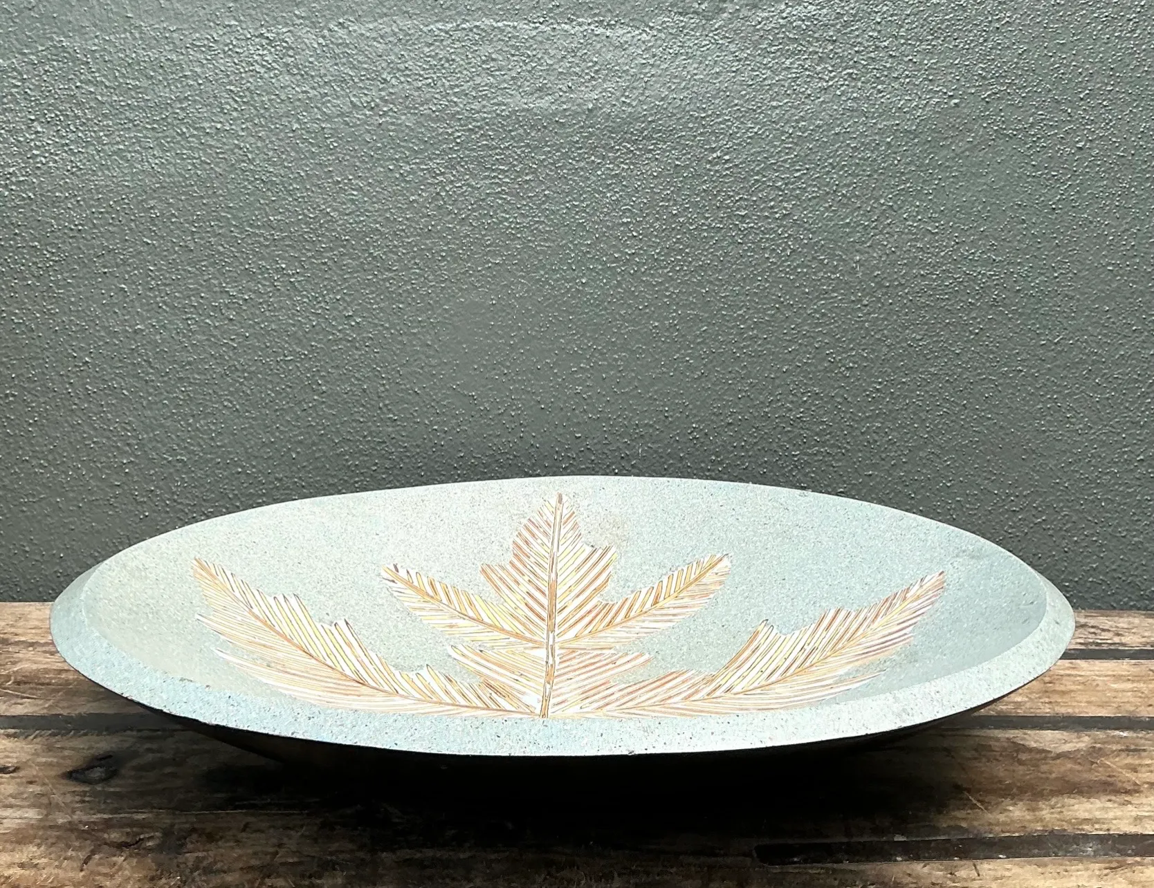 Vintage Monumental Leaf Motif Decorative Bowl — additional photo 6