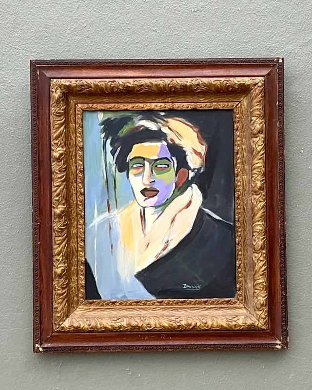 Vintage Expressionist Portrait Oil on Canvas — additional photo 5