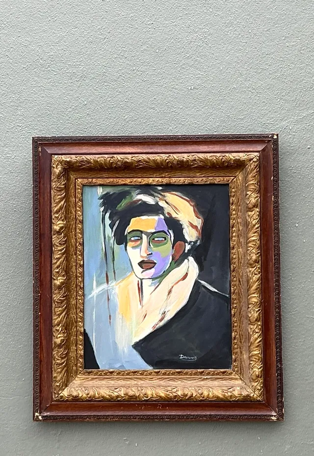 Vintage Expressionist Portrait Oil on Canvas — additional photo 4