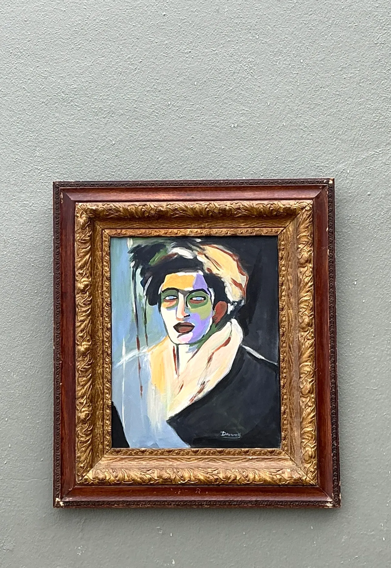 Vintage Expressionist Portrait Oil on Canvas — additional photo 7