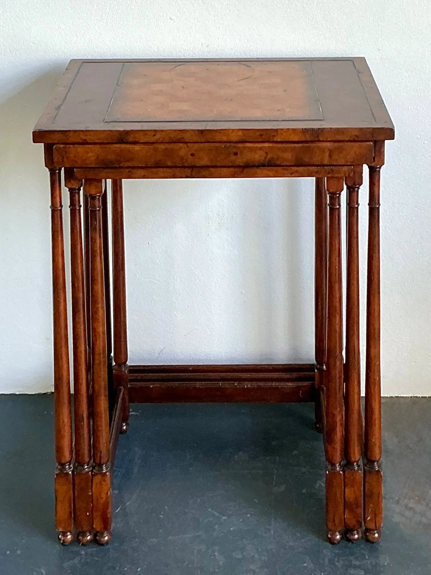 Vintage Theodore Alexander Wood Nesting Tables with Game Boards — additional photo 3