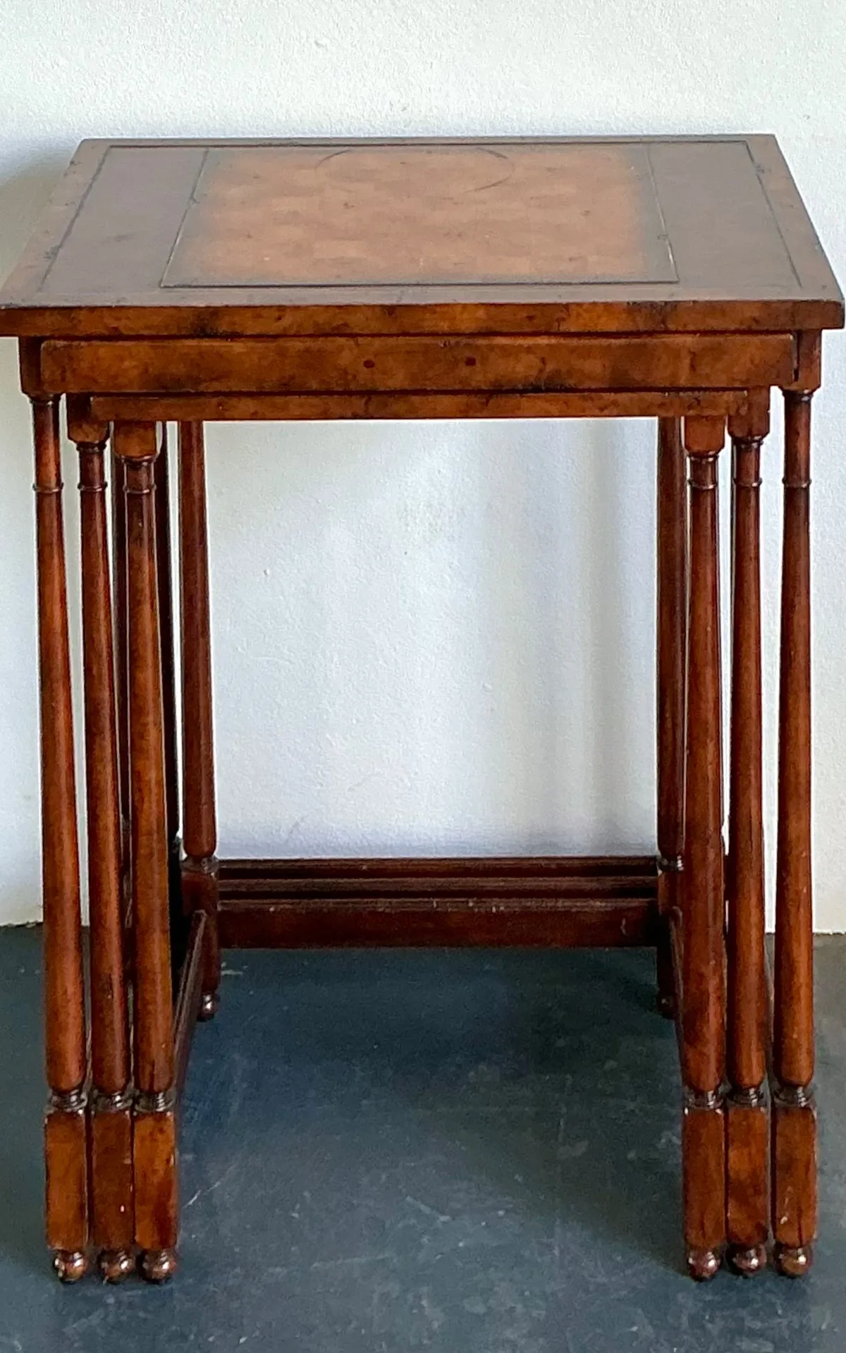 Vintage Theodore Alexander Wood Nesting Tables with Game Boards — additional photo 3