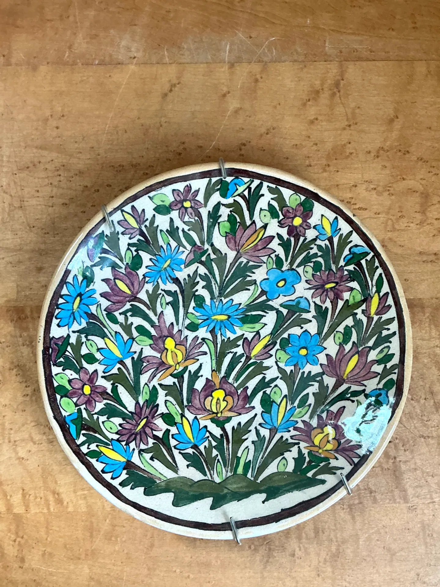 Vintage Hand-Painted Floral Ceramic Plate — additional photo 5