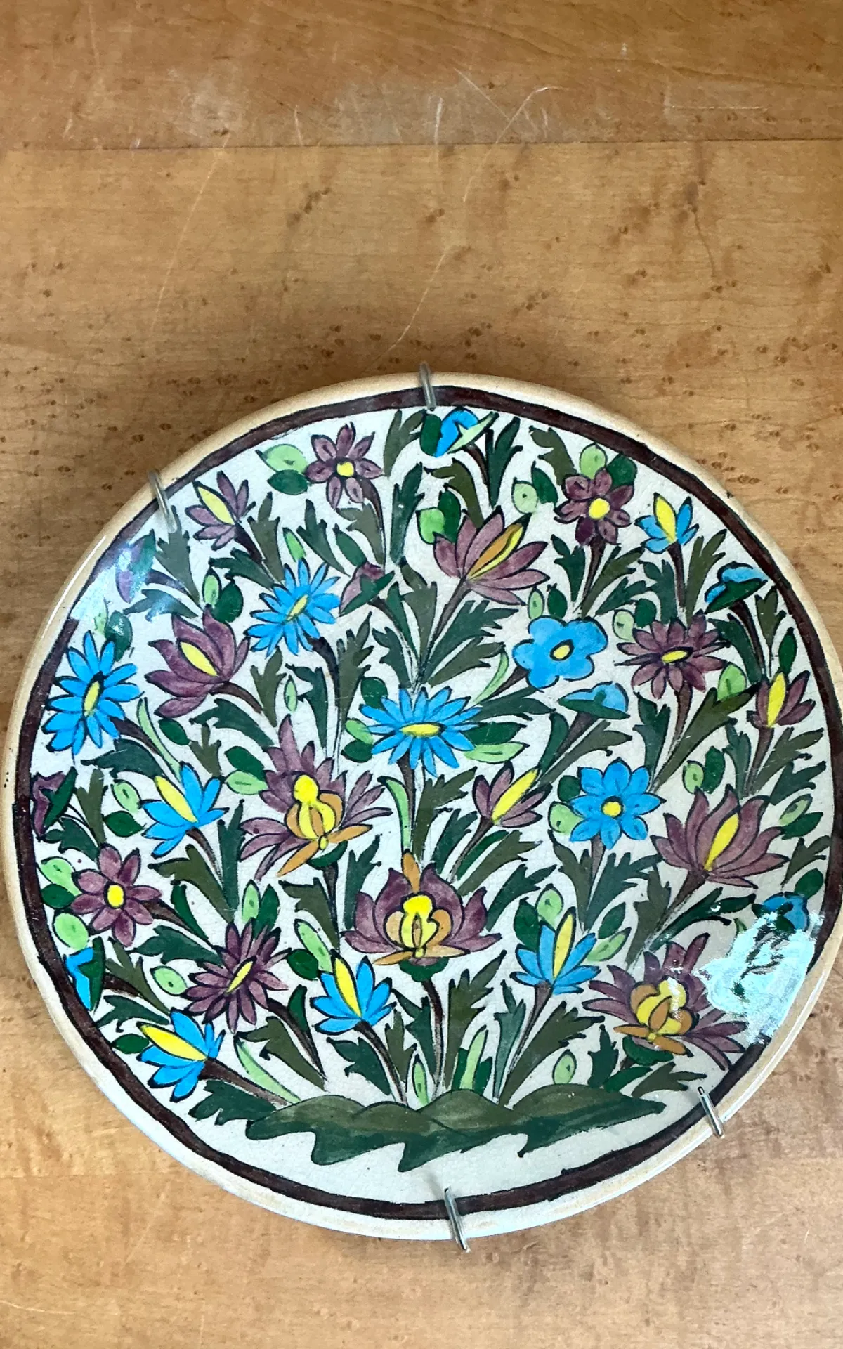 Vintage Hand-Painted Floral Ceramic Plate — additional photo 5