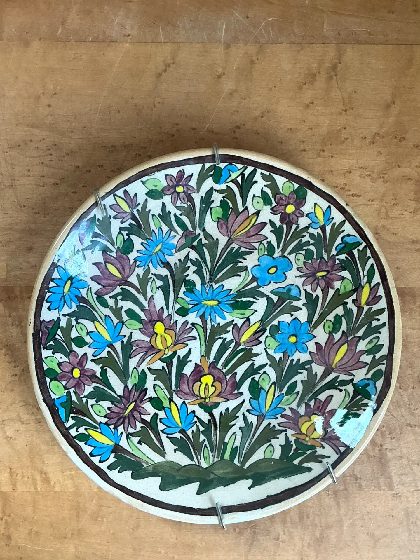 Vintage Hand-Painted Floral Ceramic Plate — additional photo 3