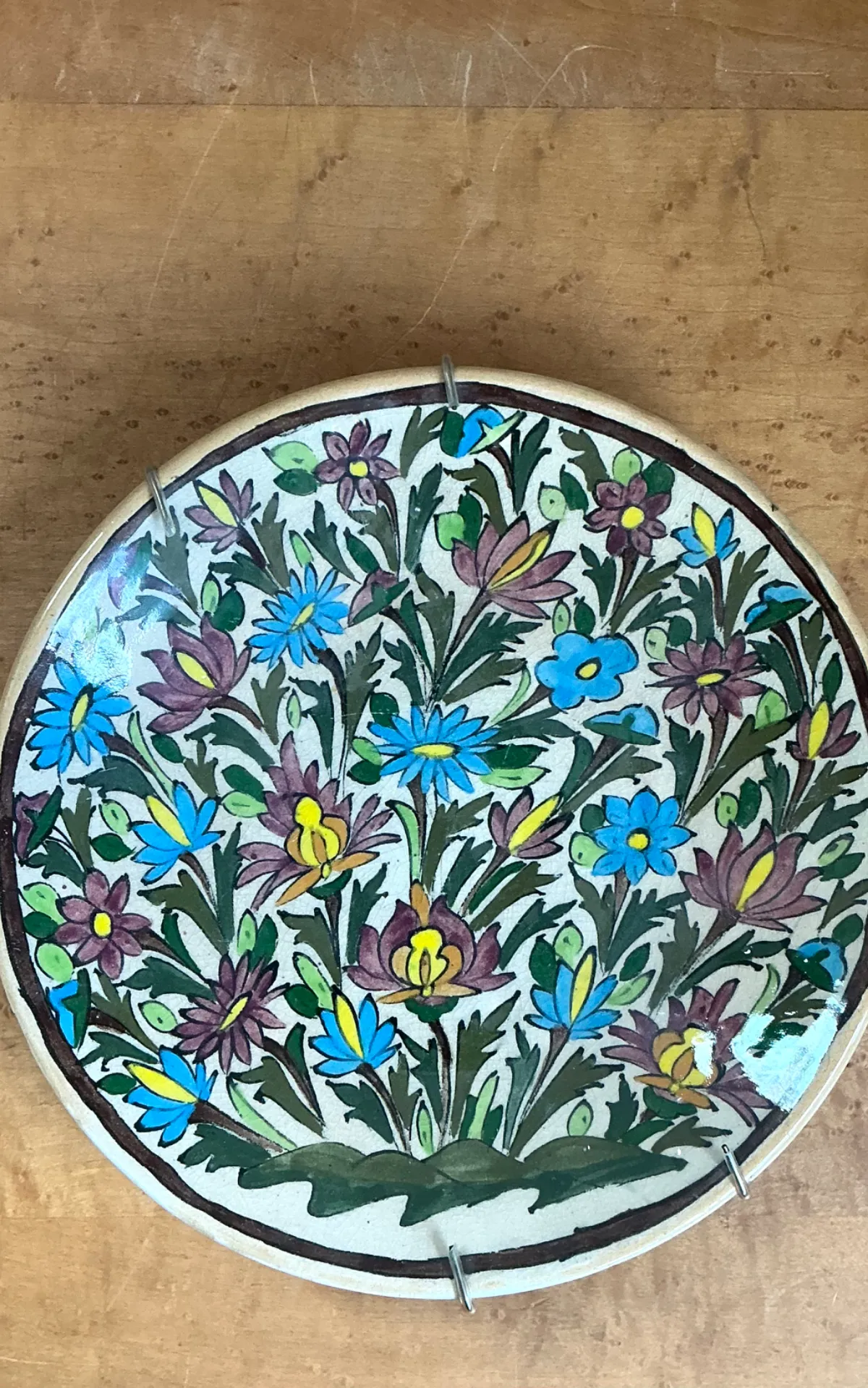 Vintage Hand-Painted Floral Ceramic Plate — additional photo 3