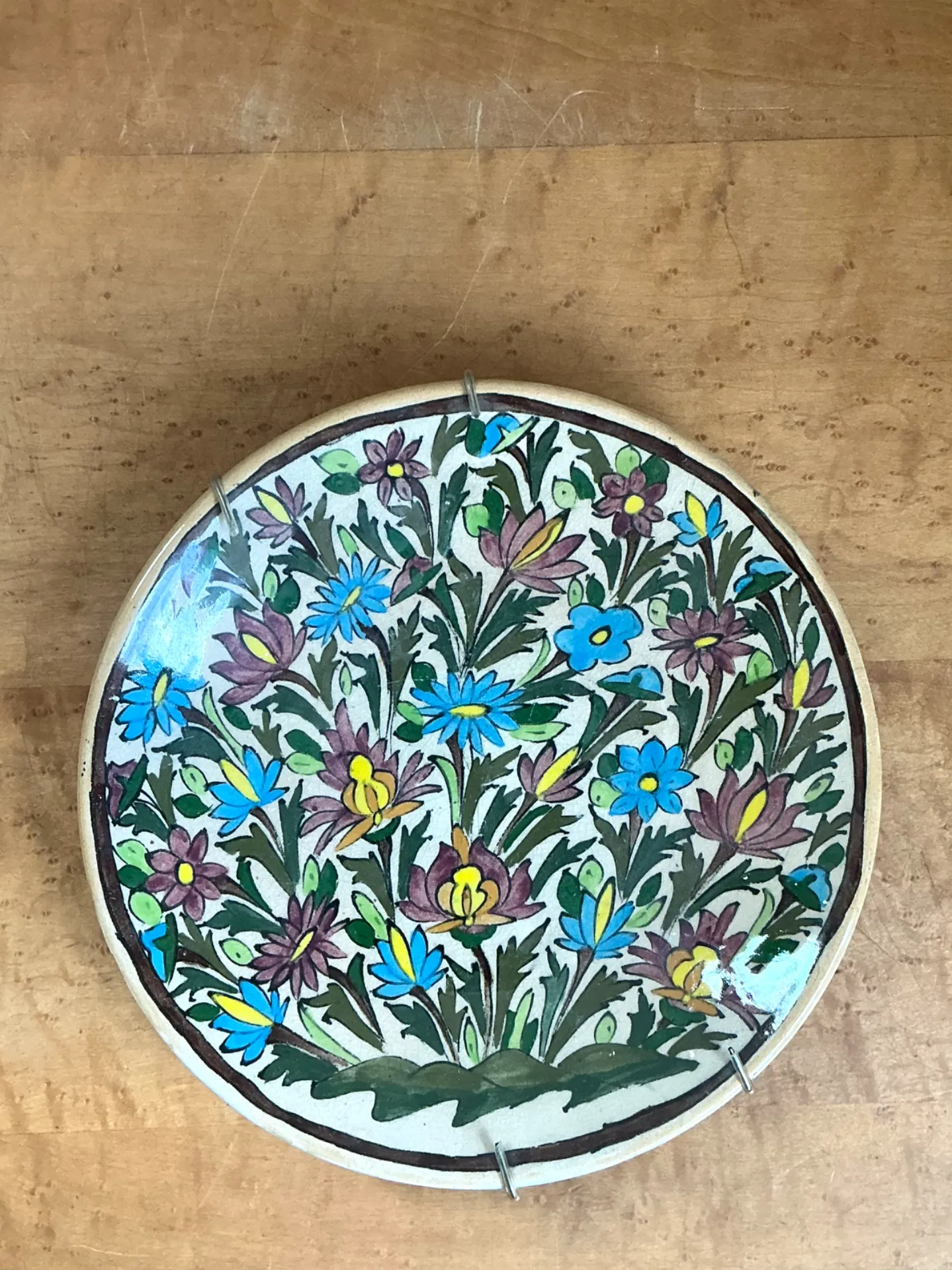 Vintage Hand-Painted Floral Ceramic Plate — additional photo 4