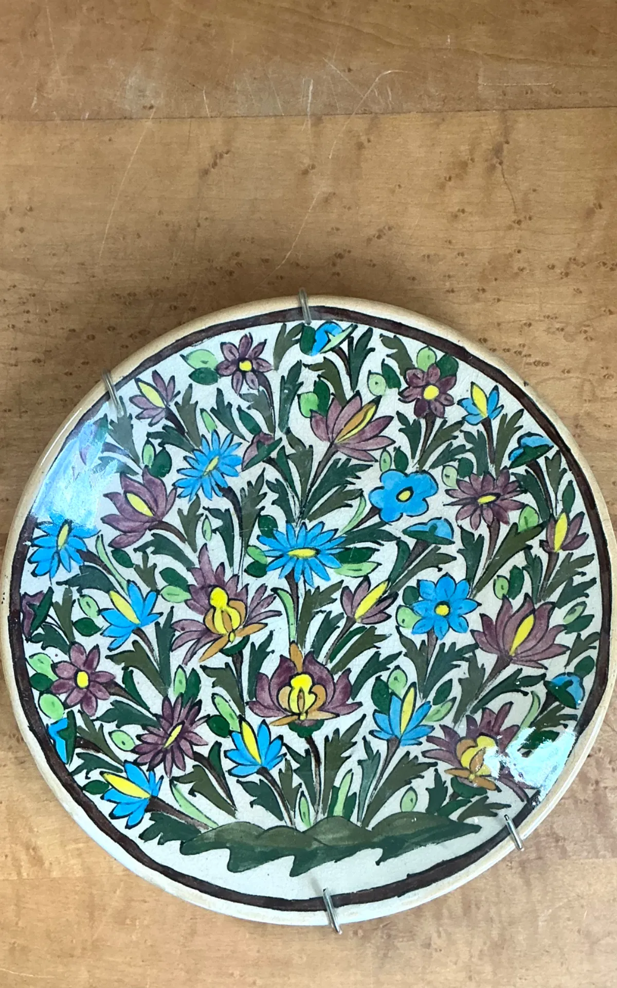 Vintage Hand-Painted Floral Ceramic Plate — additional photo 4