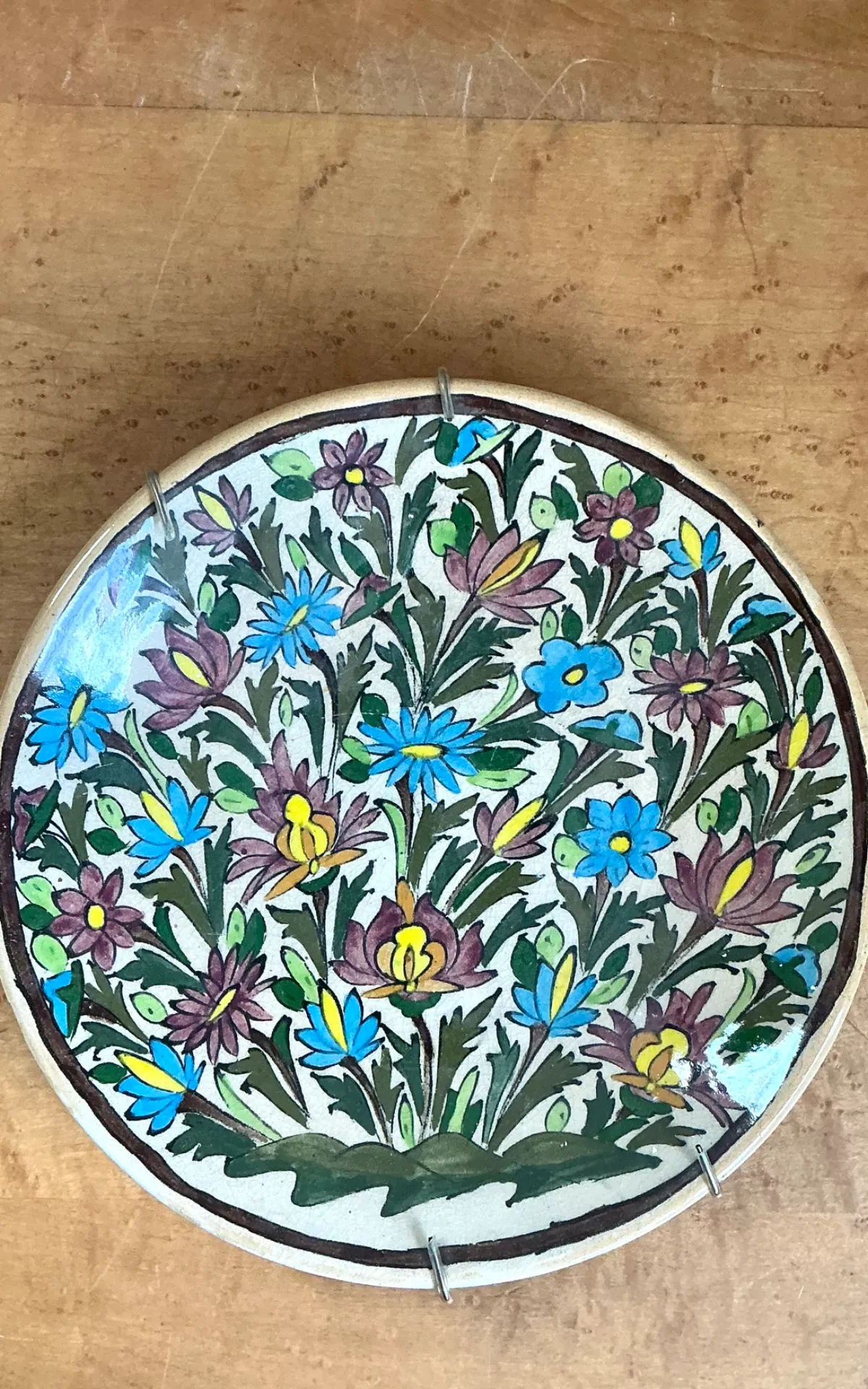 Vintage Hand-Painted Floral Ceramic Plate — additional photo 2