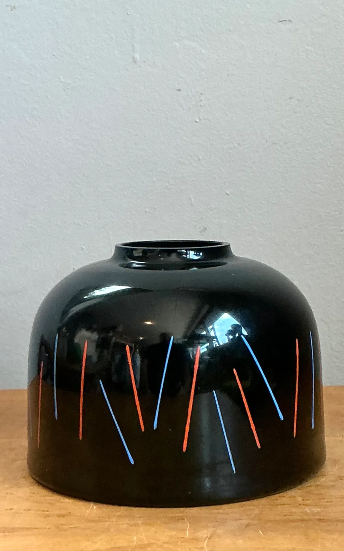 Vintage Ikea “Crystalex” Postmodern Black Ceramic Vase — additional photo 2