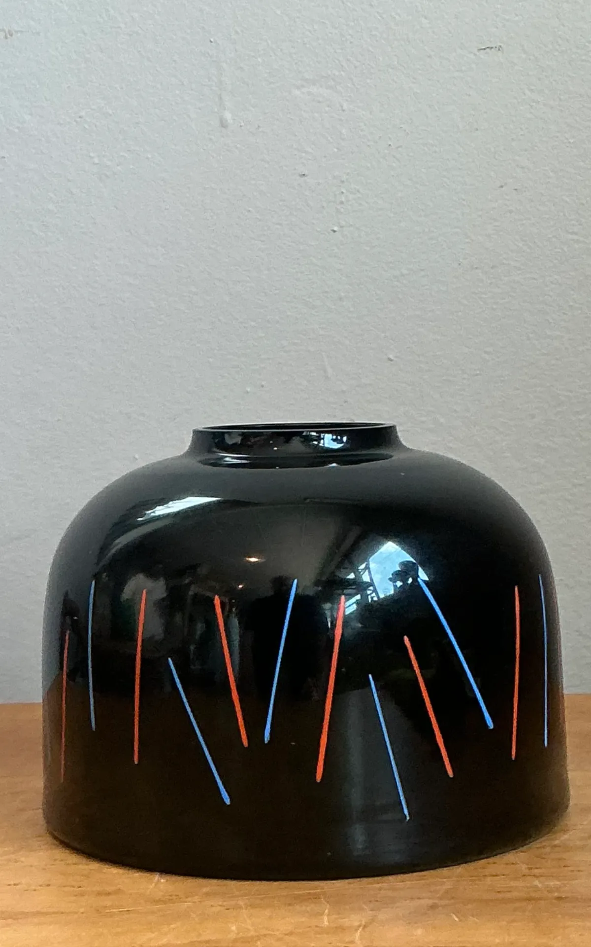 Vintage Ikea “Crystalex” Postmodern Black Ceramic Vase — additional photo 5