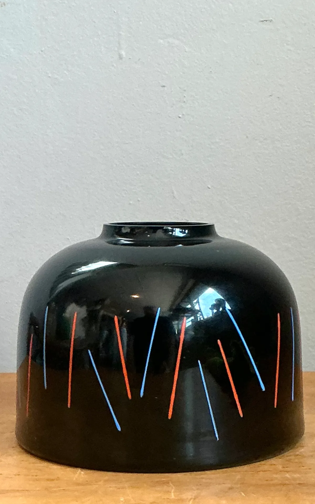 Vintage Ikea “Crystalex” Postmodern Black Ceramic Vase — additional photo 3