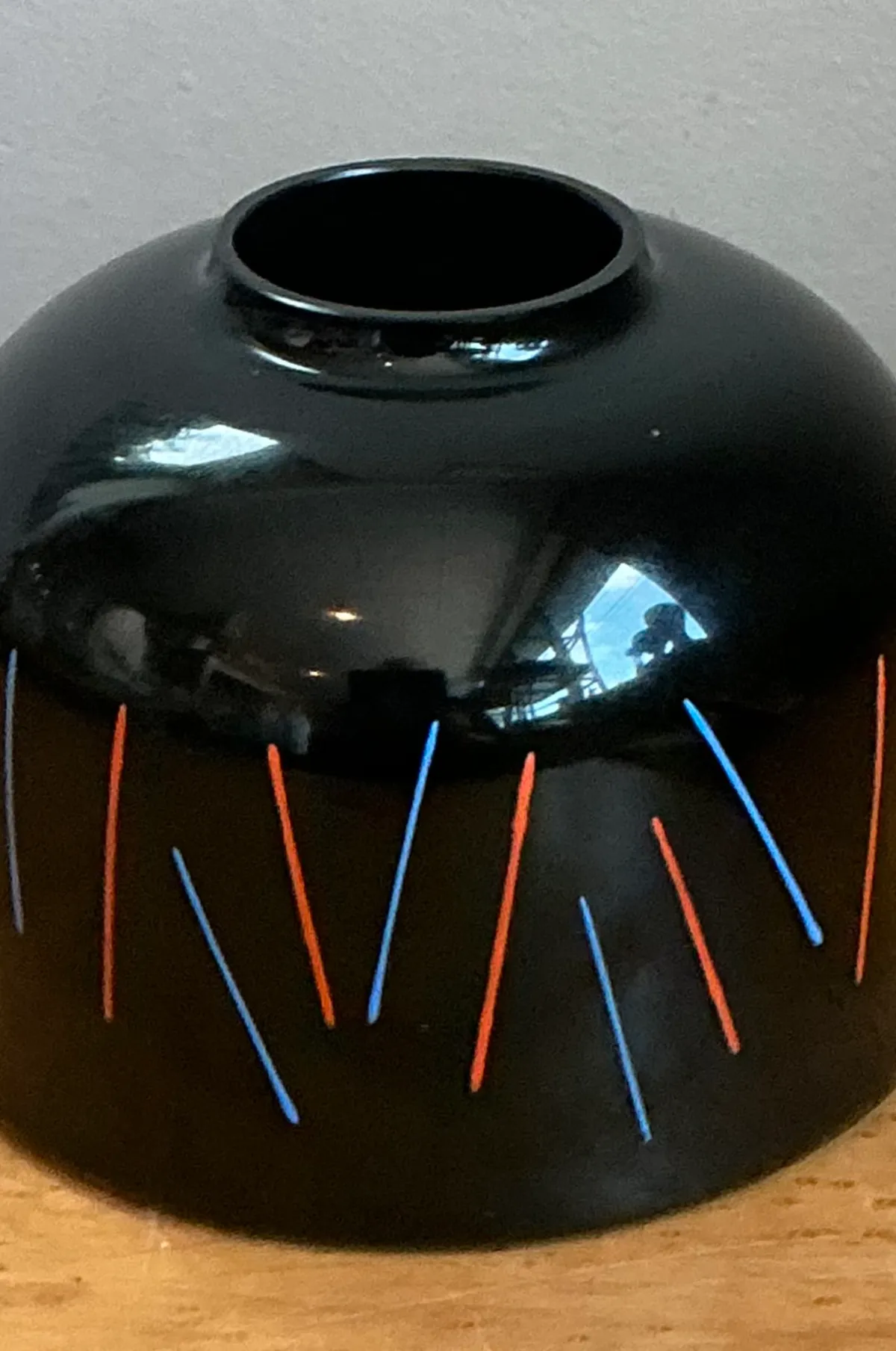 Vintage Ikea “Crystalex” Postmodern Black Ceramic Vase