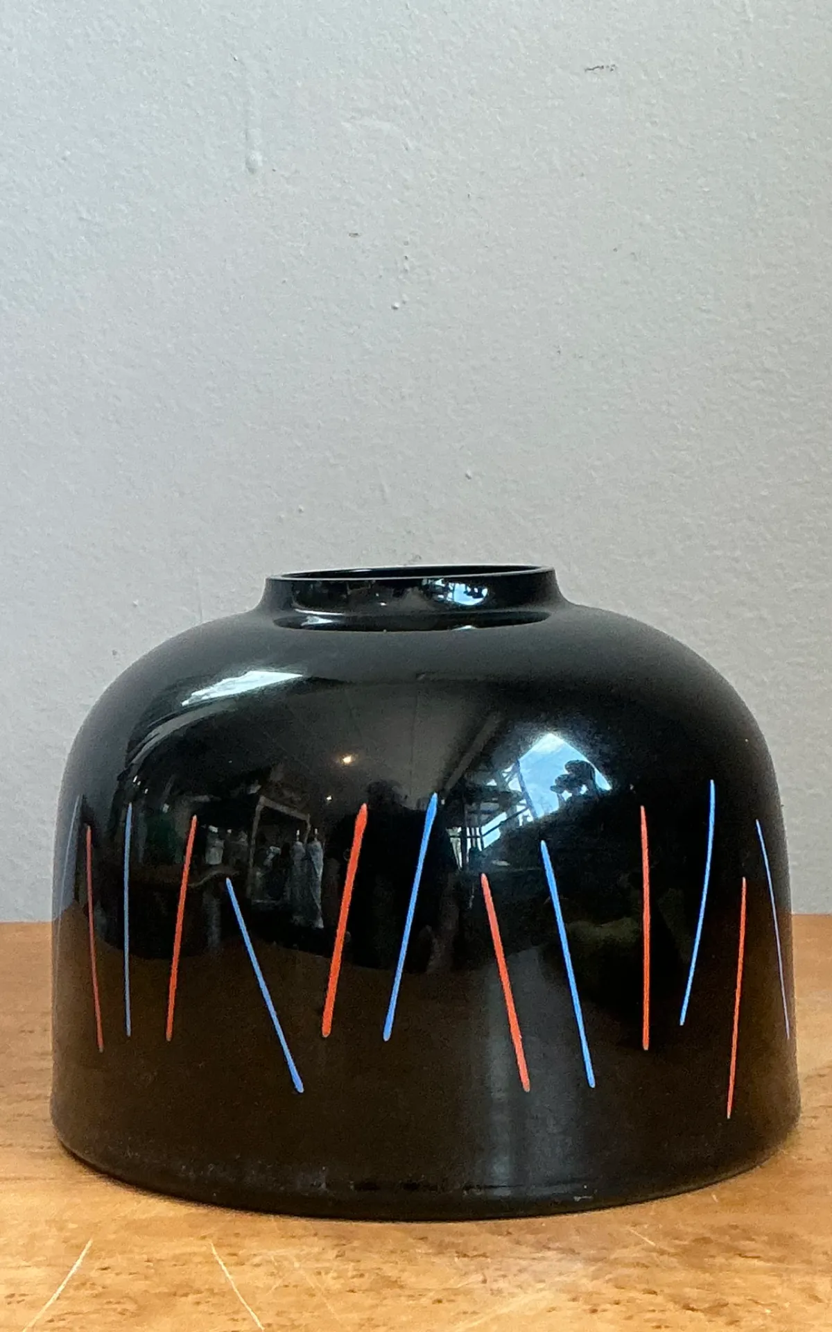 Vintage Ikea “Crystalex” Postmodern Black Ceramic Vase — additional photo 7