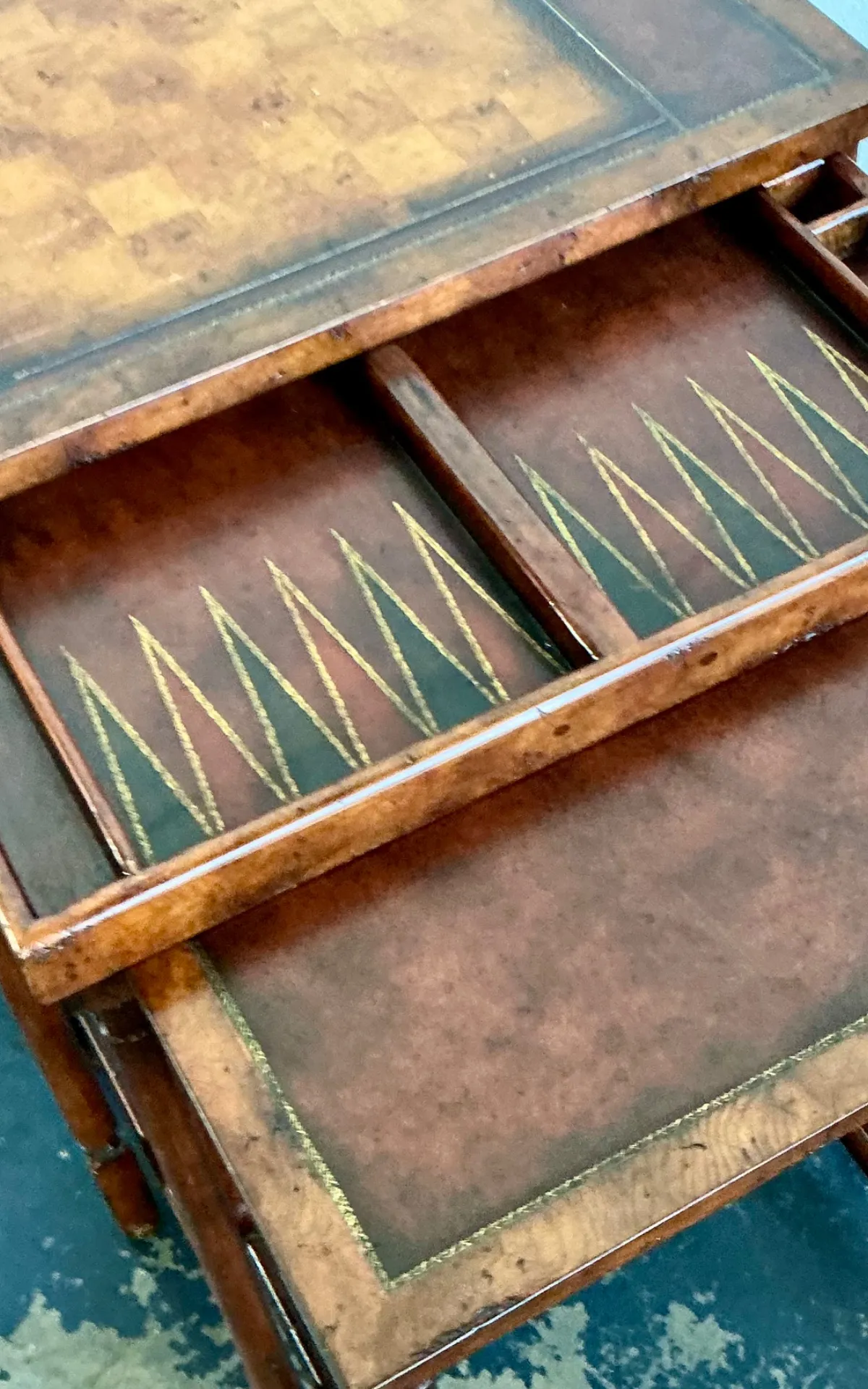 Vintage Theodore Alexander Wood Nesting Tables with Game Boards — additional photo 8