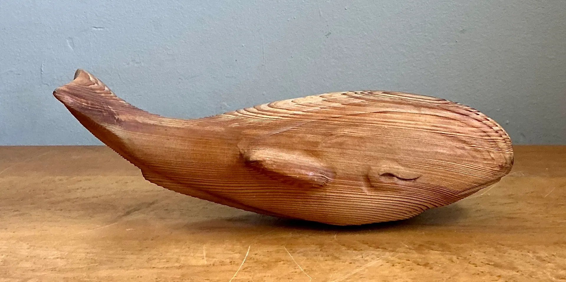 Vintage Carved Wood Whale Sculpture — additional photo 8