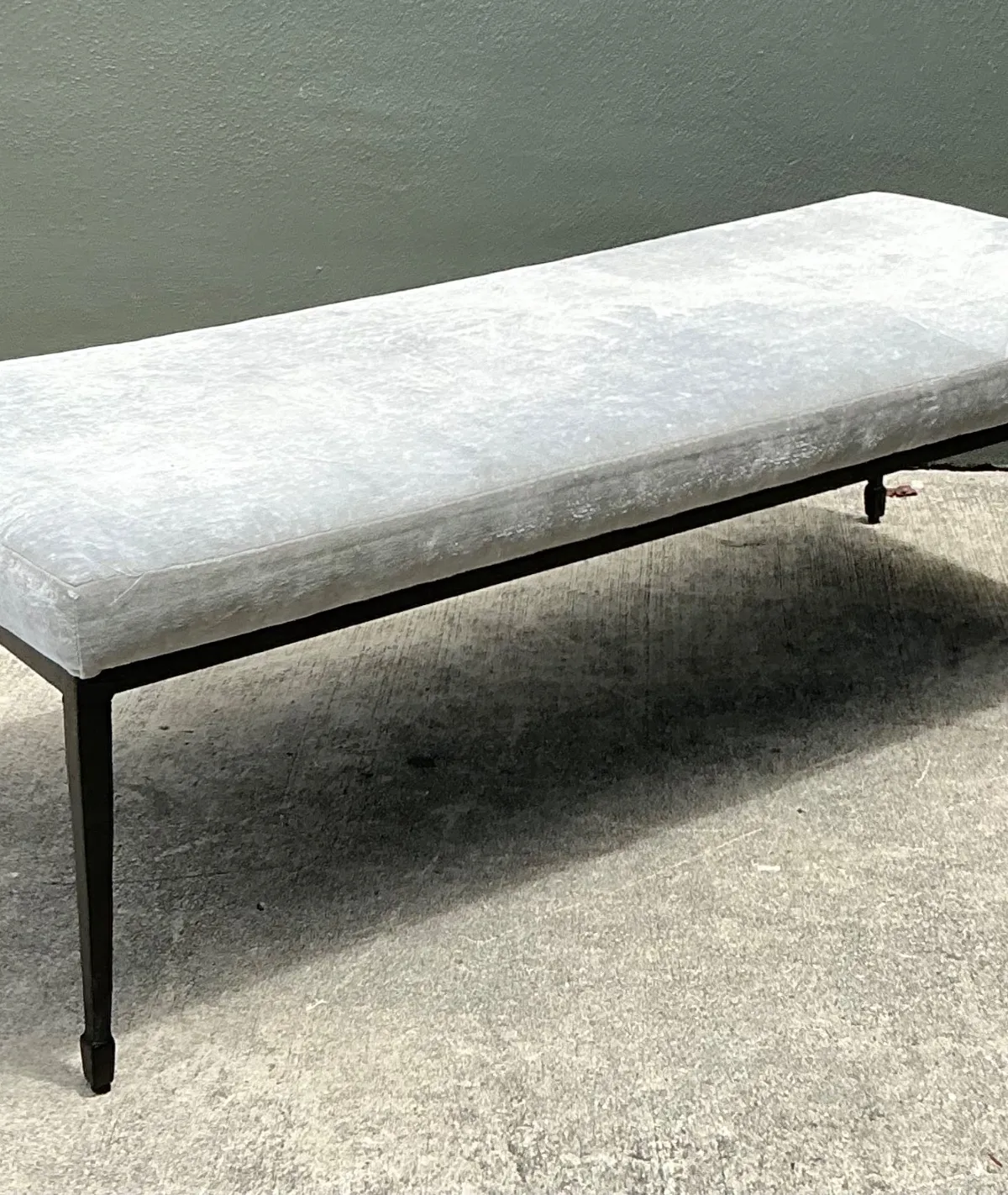 Vintage Bernhardt Upholstered Metal Frame Bench — additional photo 5