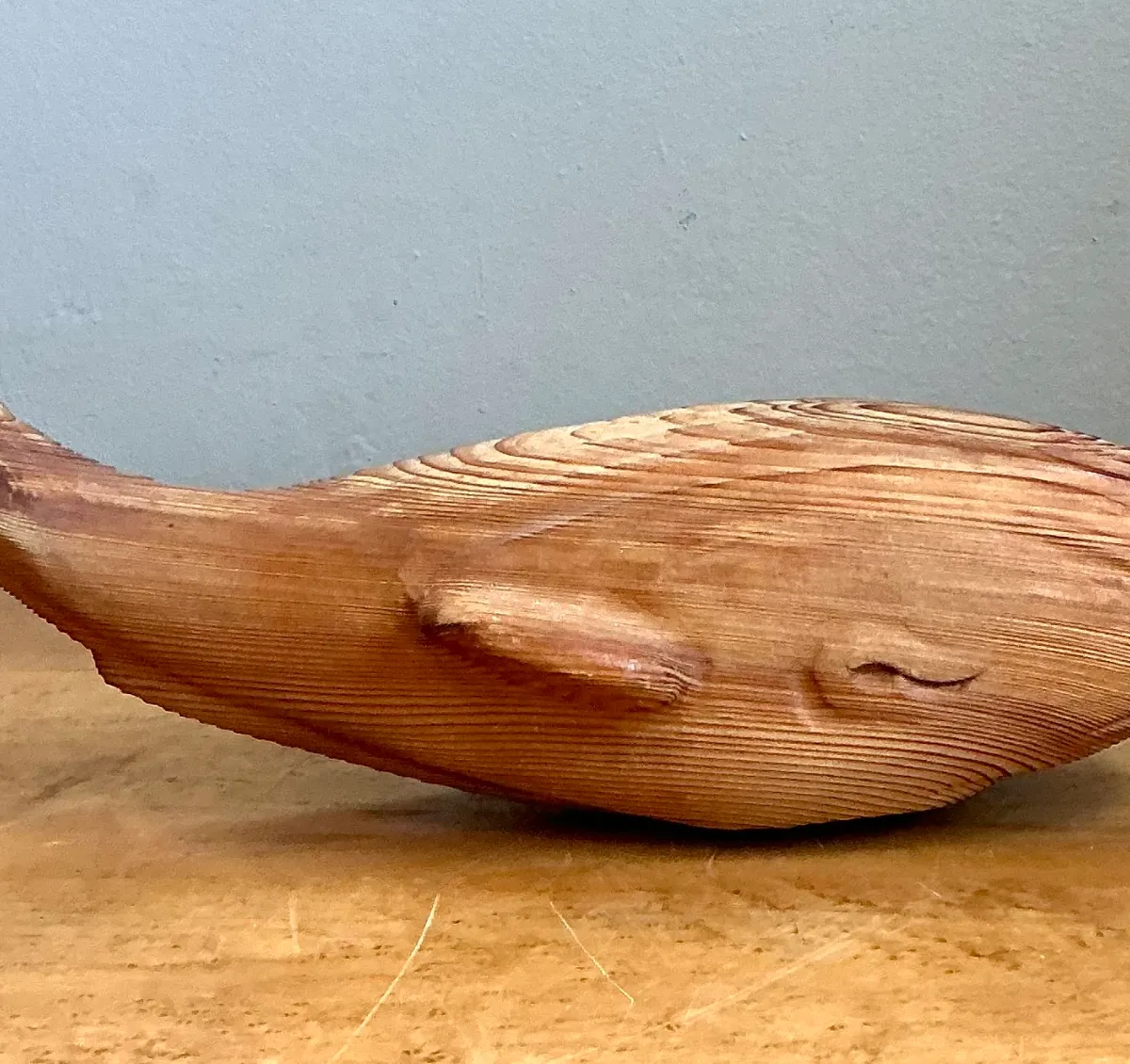 Vintage Carved Wood Whale Sculpture — additional photo 6