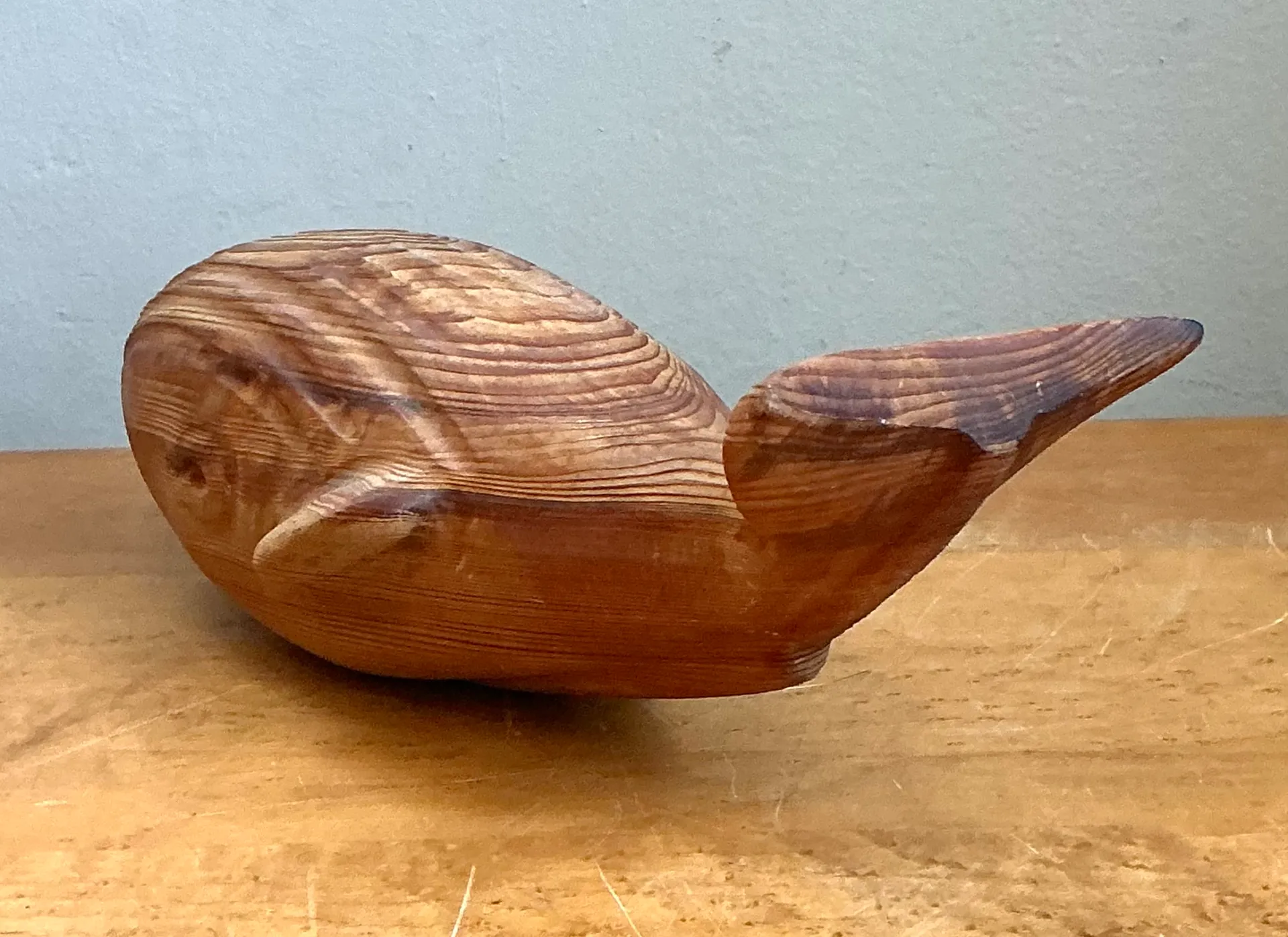 Vintage Carved Wood Whale Sculpture — additional photo 7