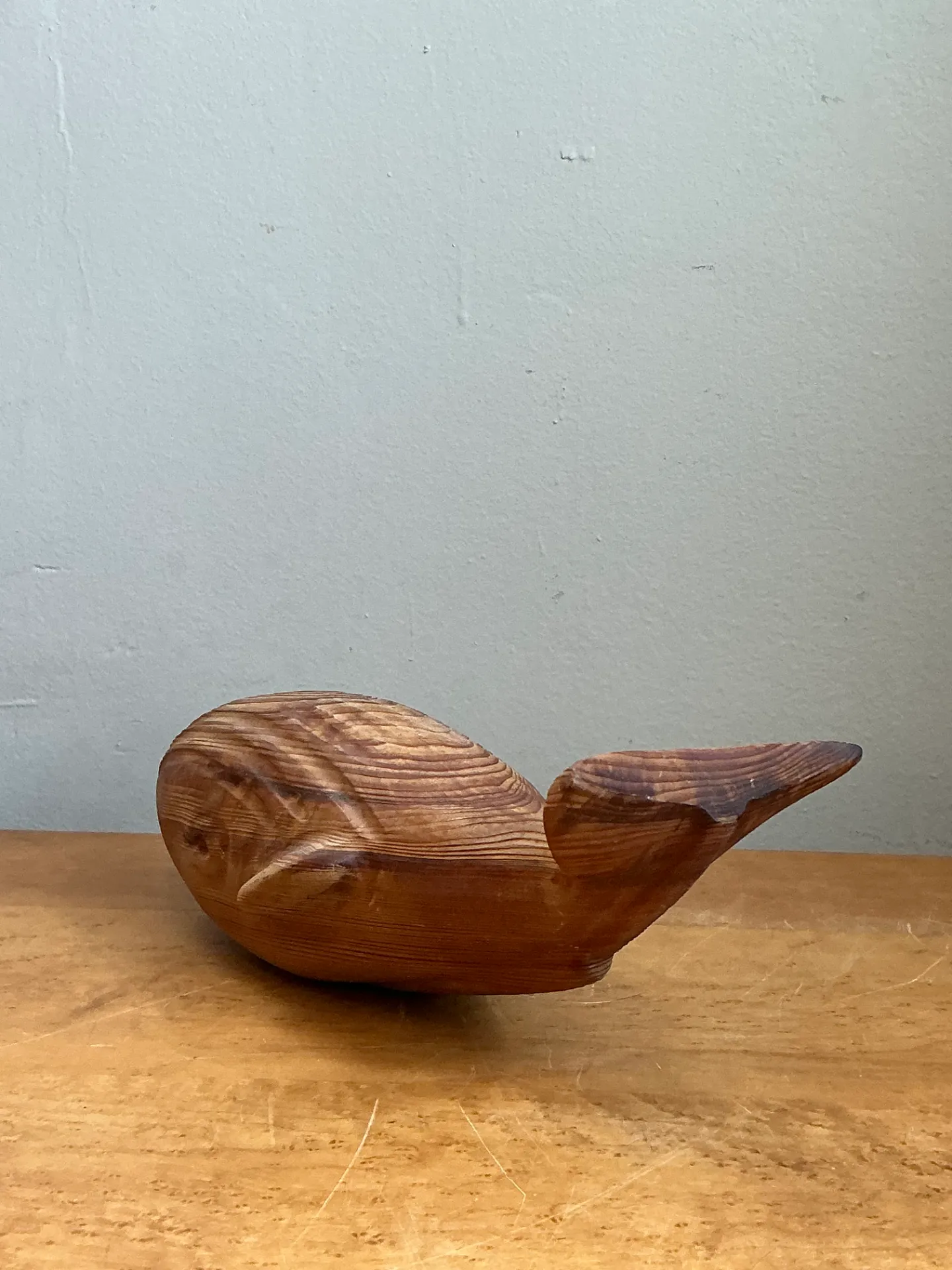 Vintage Carved Wood Whale Sculpture — additional photo 5