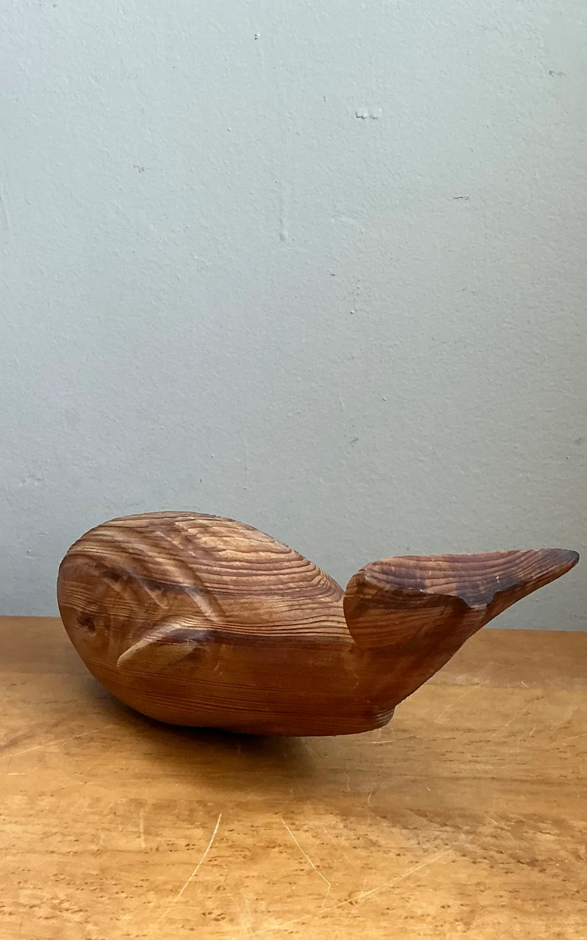 Vintage Carved Wood Whale Sculpture — additional photo 5