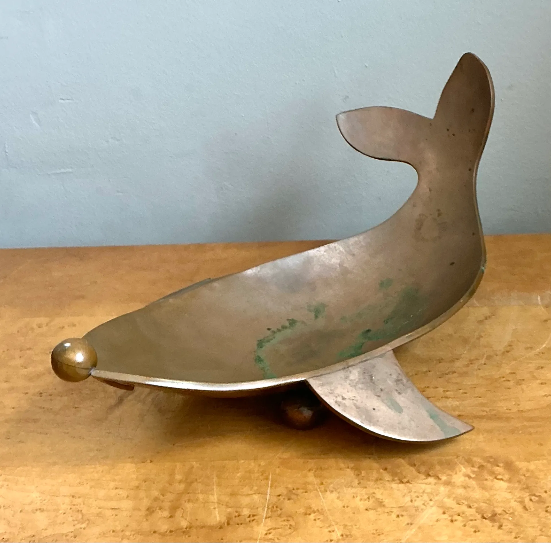 Vintage Sculptural Metal Whale Dish — additional photo 3