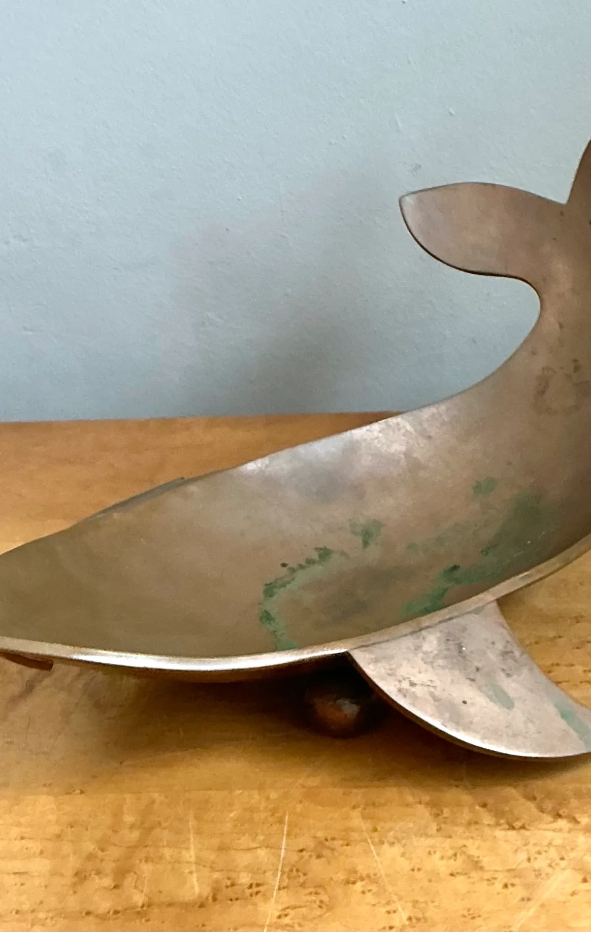 Vintage Sculptural Metal Whale Dish — additional photo 3