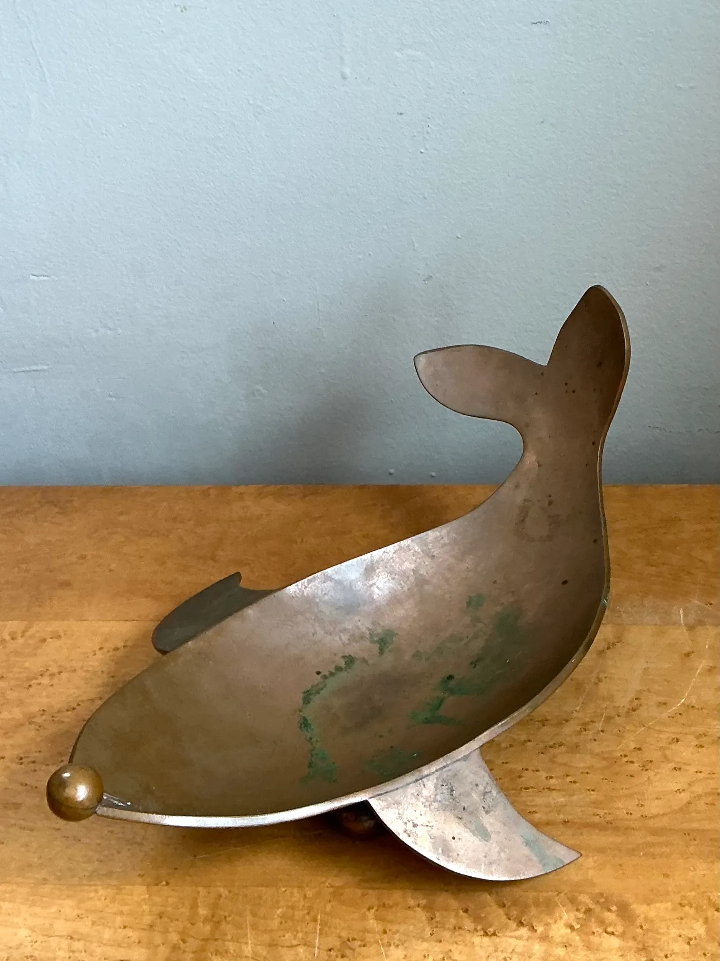 Vintage Sculptural Metal Whale Dish — additional photo 6