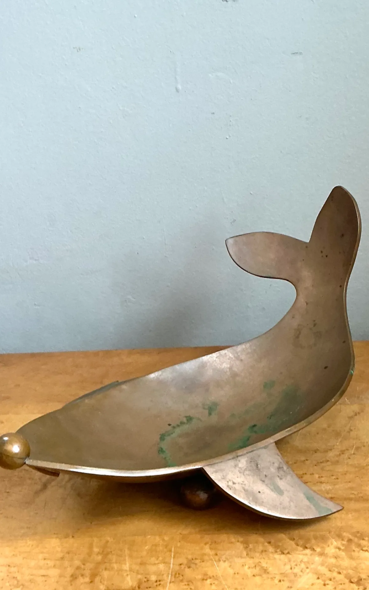 Vintage Sculptural Metal Whale Dish — additional photo 2