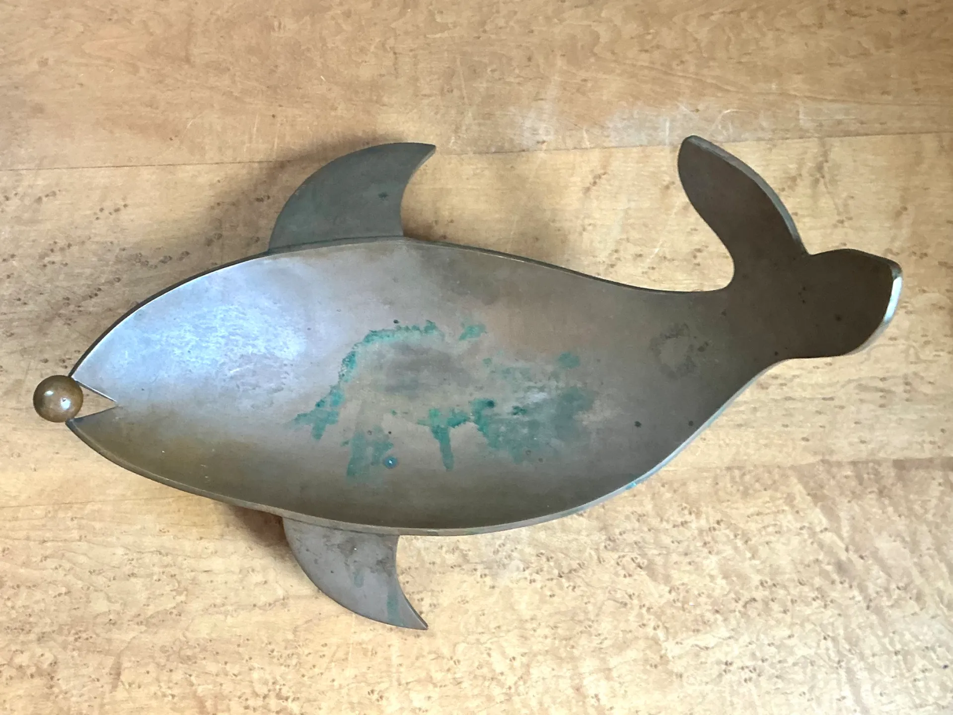 Vintage Sculptural Metal Whale Dish — additional photo 7