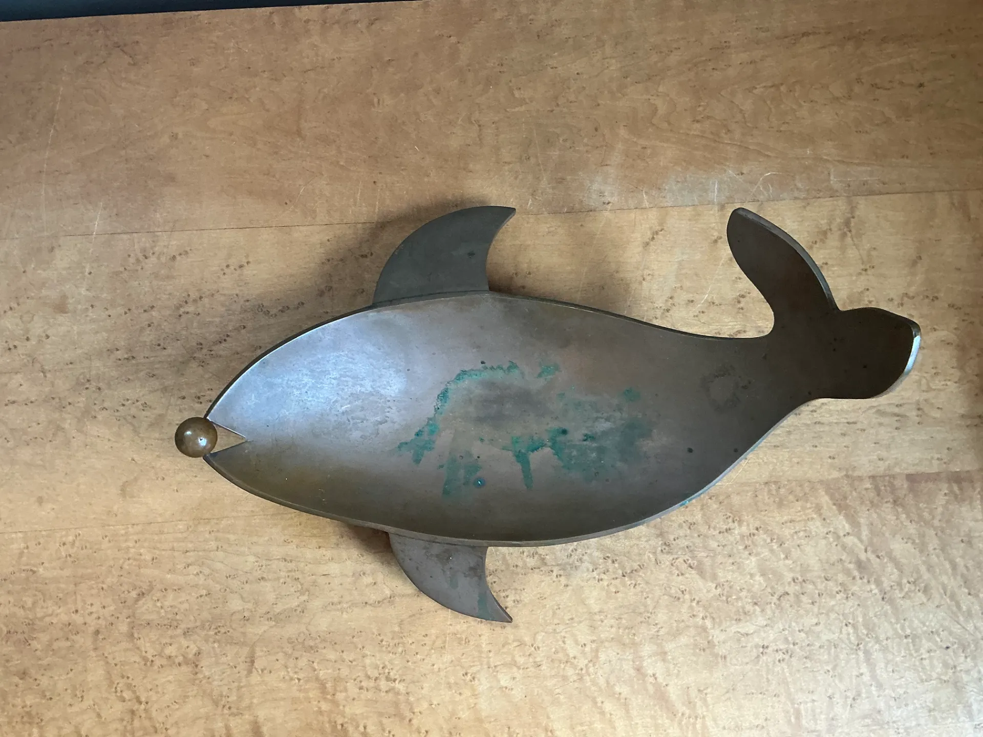 Vintage Sculptural Metal Whale Dish — additional photo 5