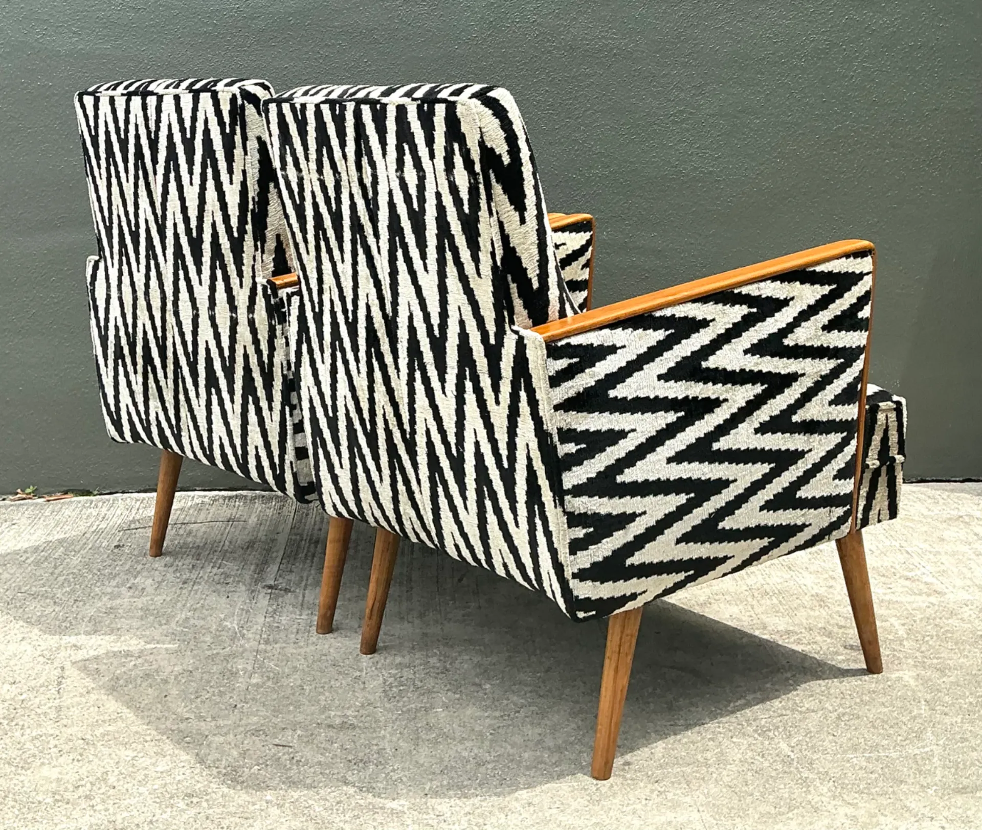 Vintage MCM Chevron Lounge Chairs - A Pair — additional photo 7