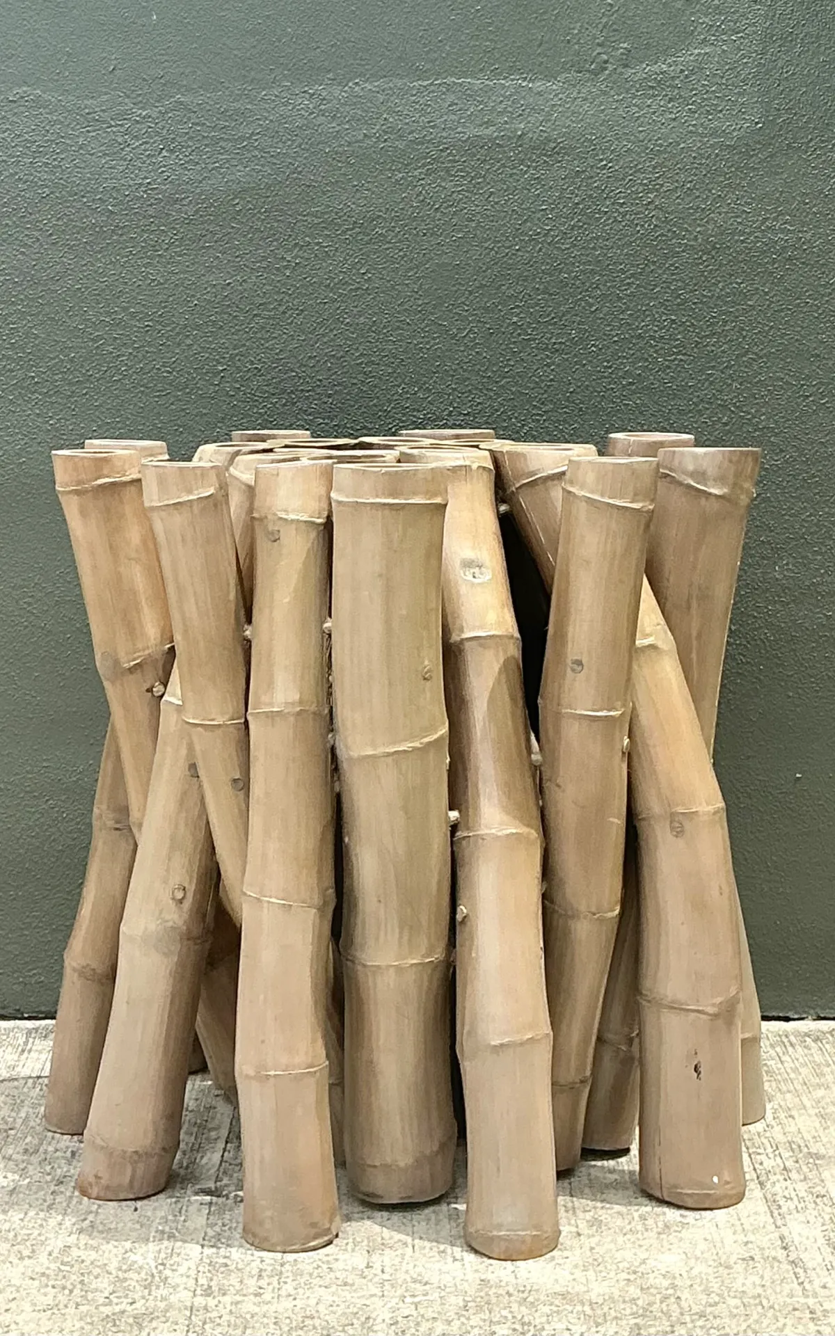 Vintage Budji Twisted Bamboo Dining Table Pedestal — additional photo 8