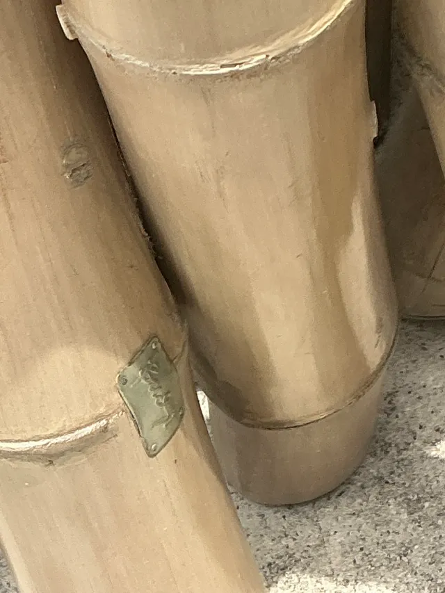 Vintage Budji Twisted Bamboo Dining Table Pedestal — additional photo 3