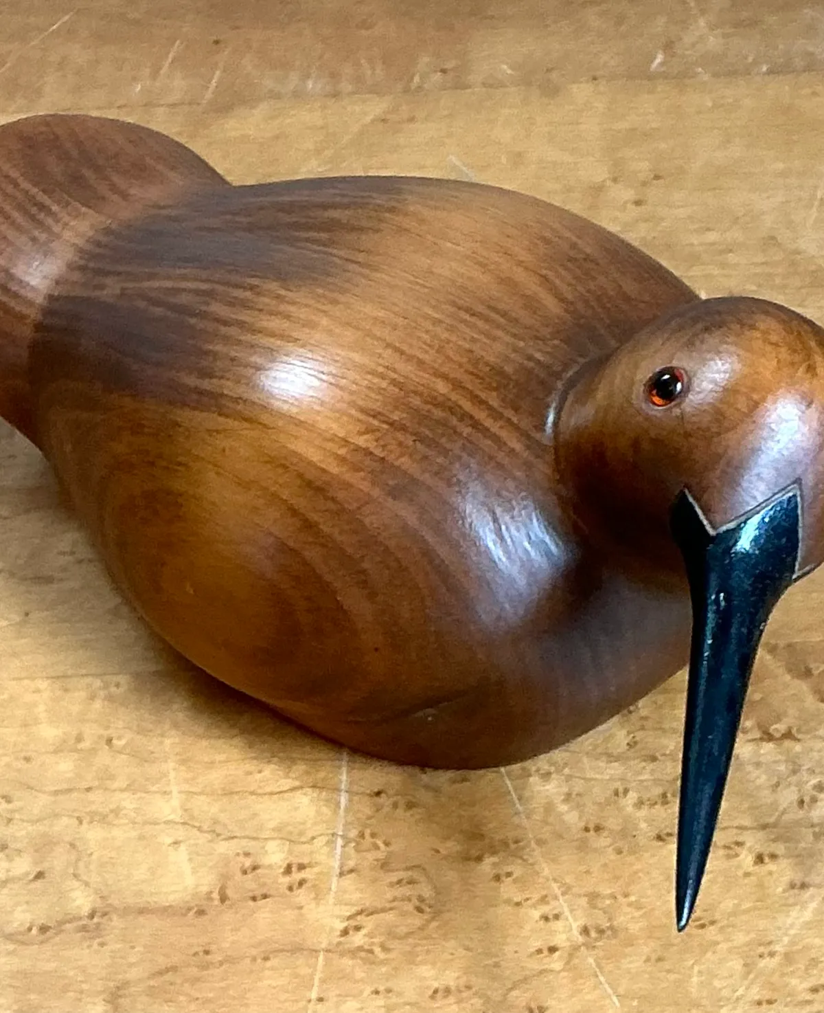 Vintage Carved Wood Bird Sculpture