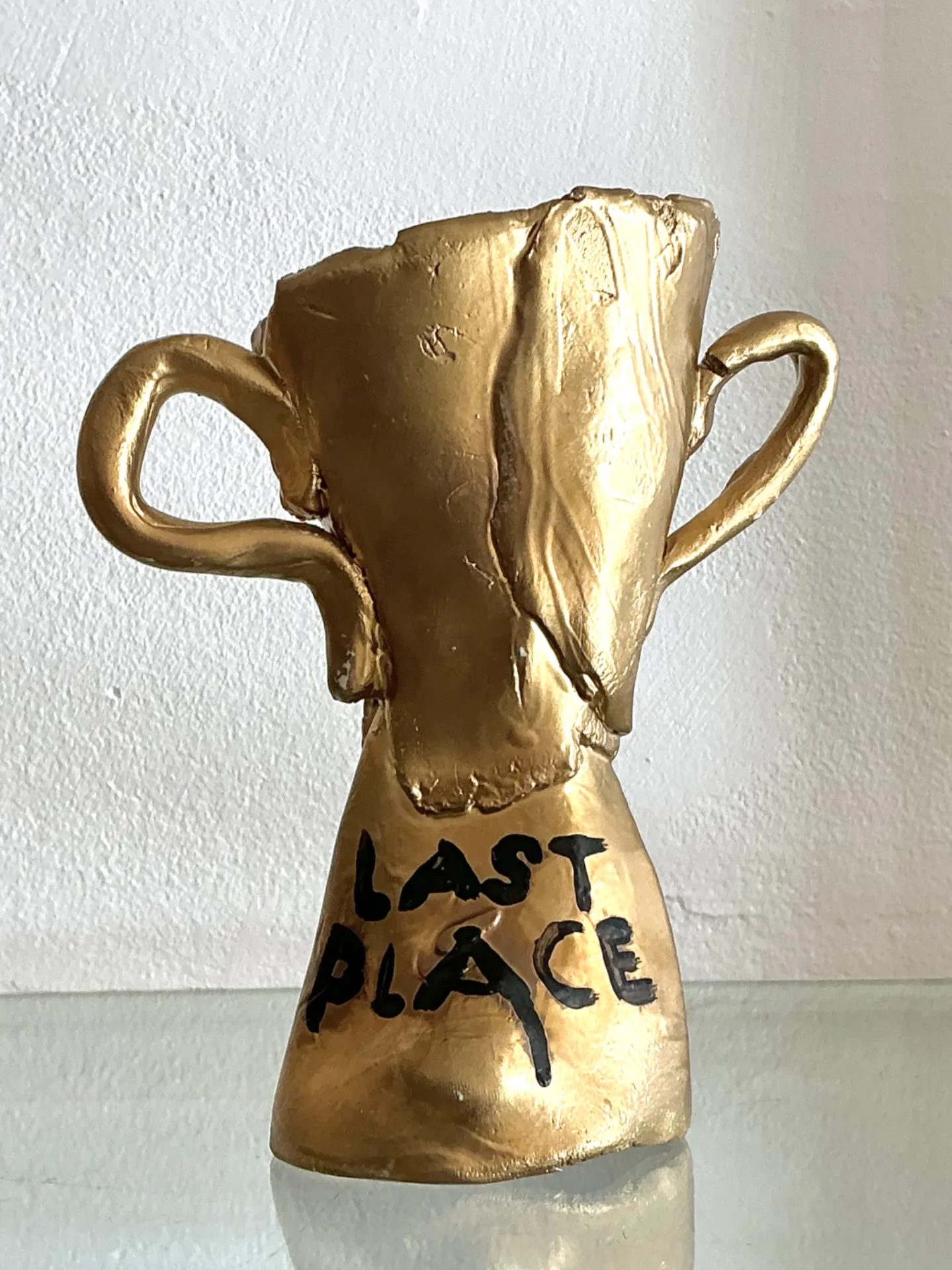 Vintage Ceramic Gold Plated Last Place Trophy — additional photo 2