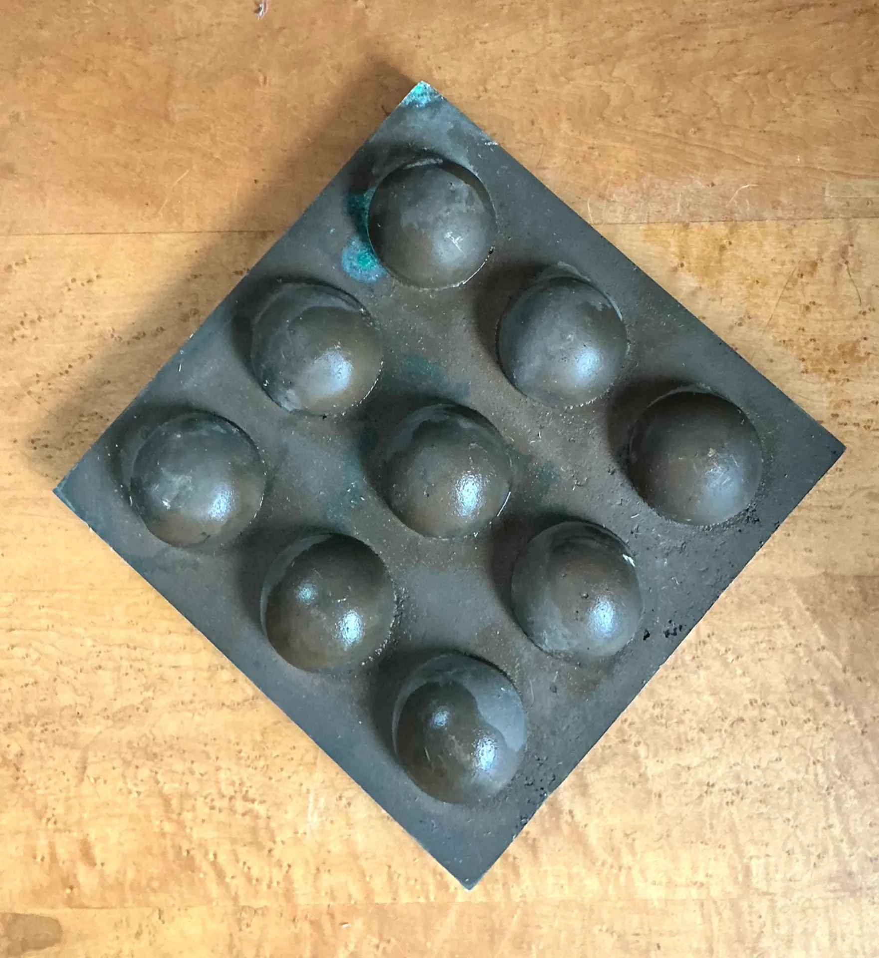 Vintage Abstract Geometric Lead Bubble Sculpture — additional photo 1