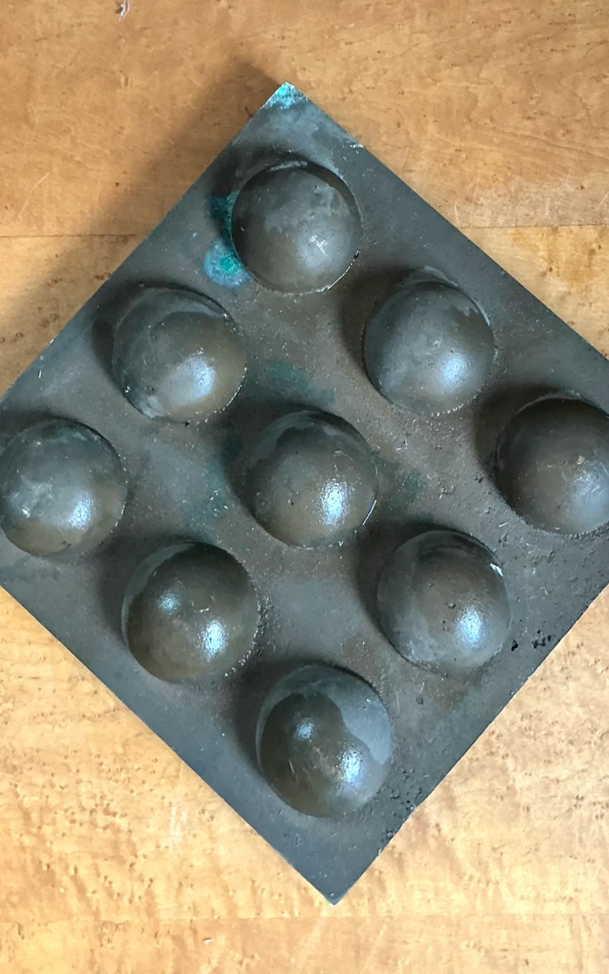 Vintage Abstract Geometric Lead Bubble Sculpture