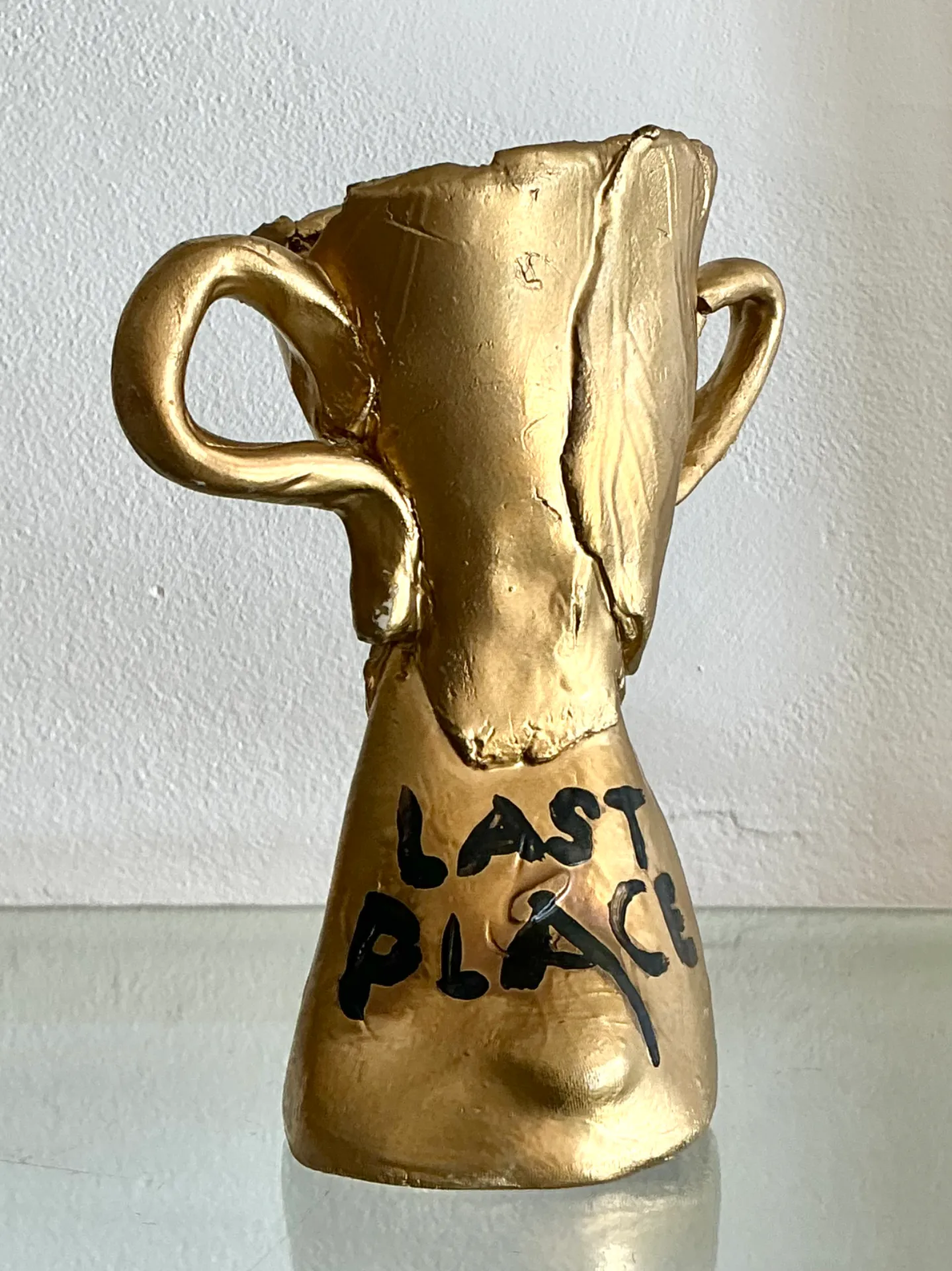 Vintage Ceramic Gold Plated Last Place Trophy — additional photo 1