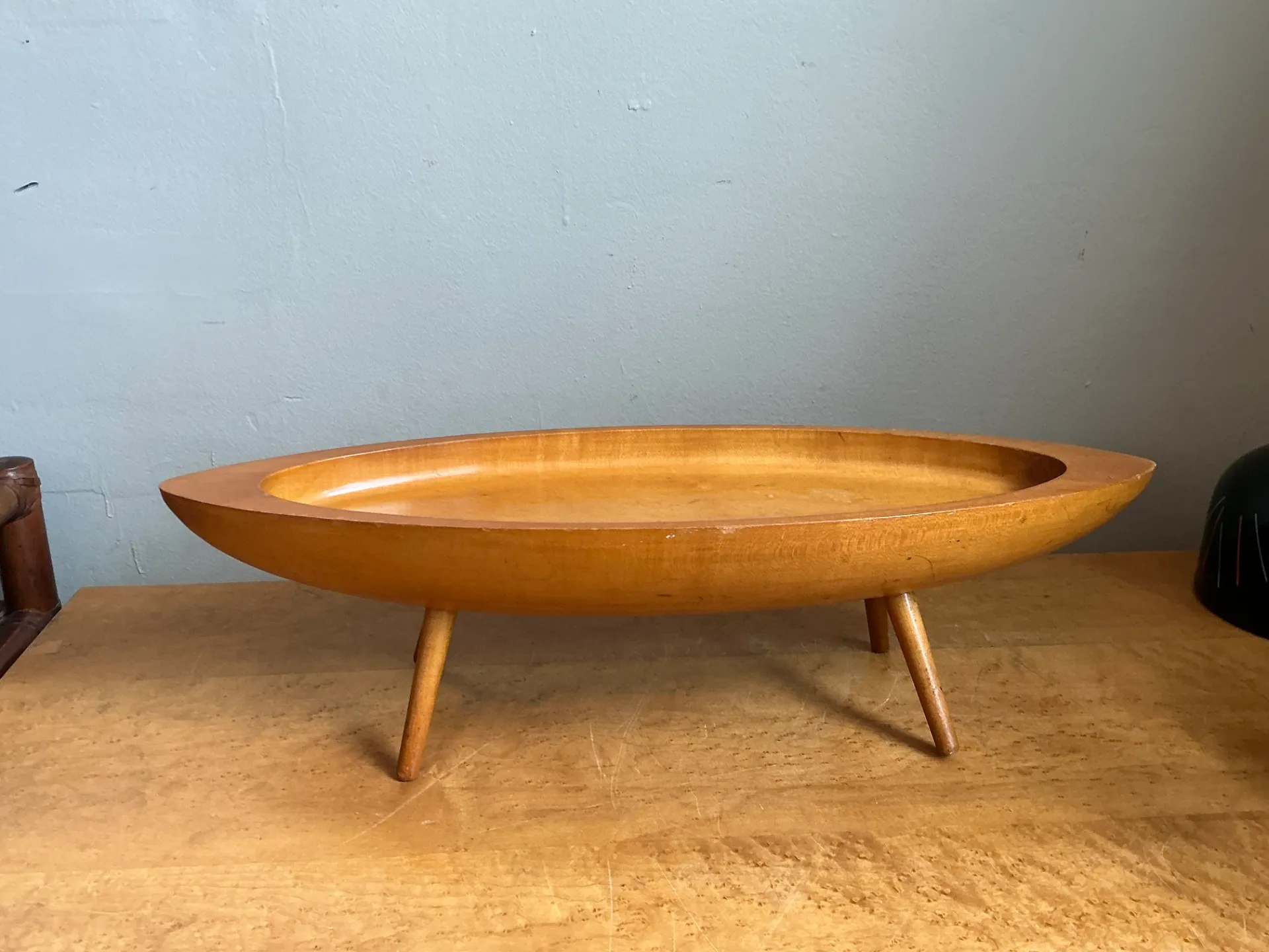 Vintage Mid-Century Modern Wood Bowl — additional photo 7