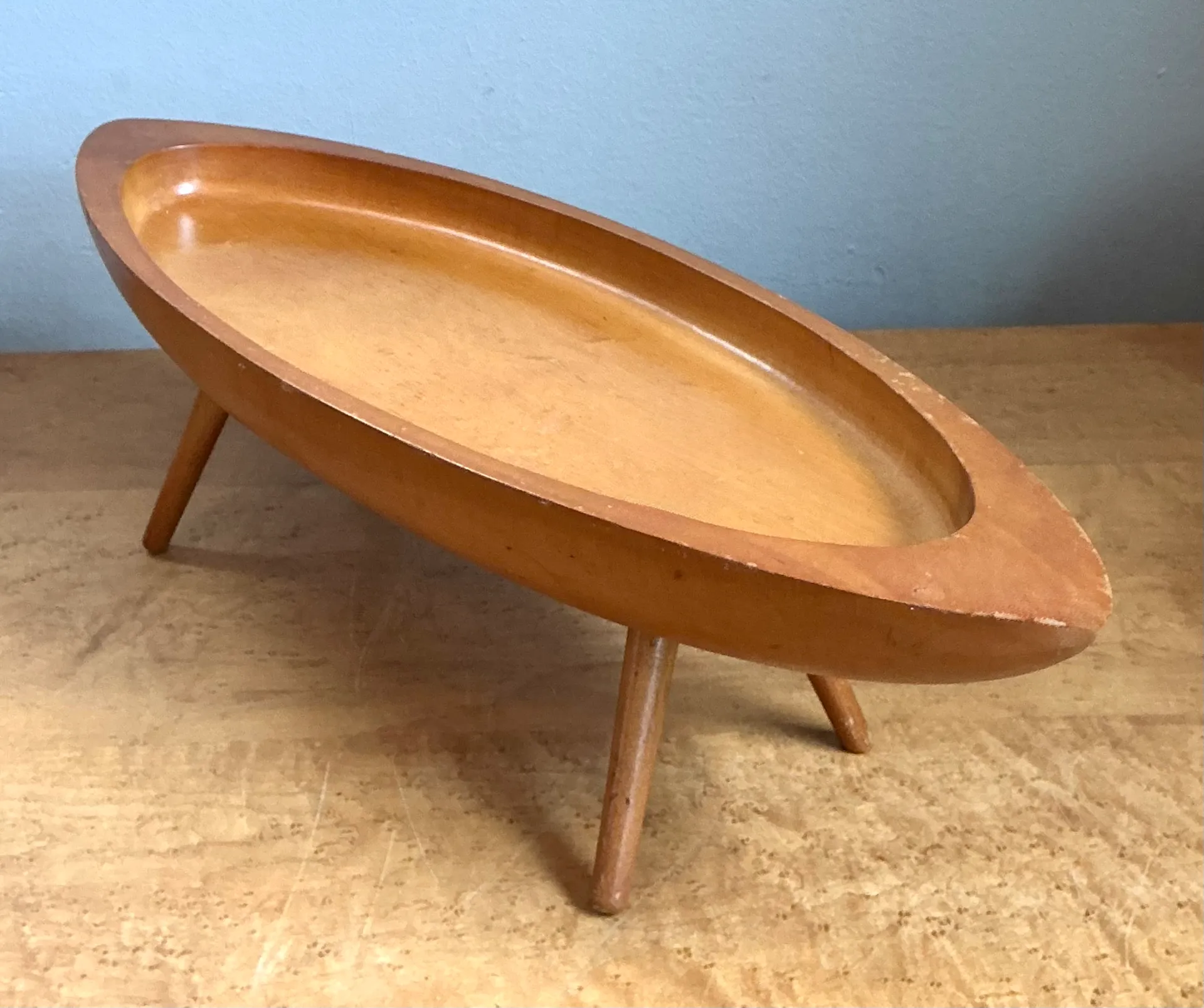 Vintage Mid-Century Modern Wood Bowl — additional photo 4