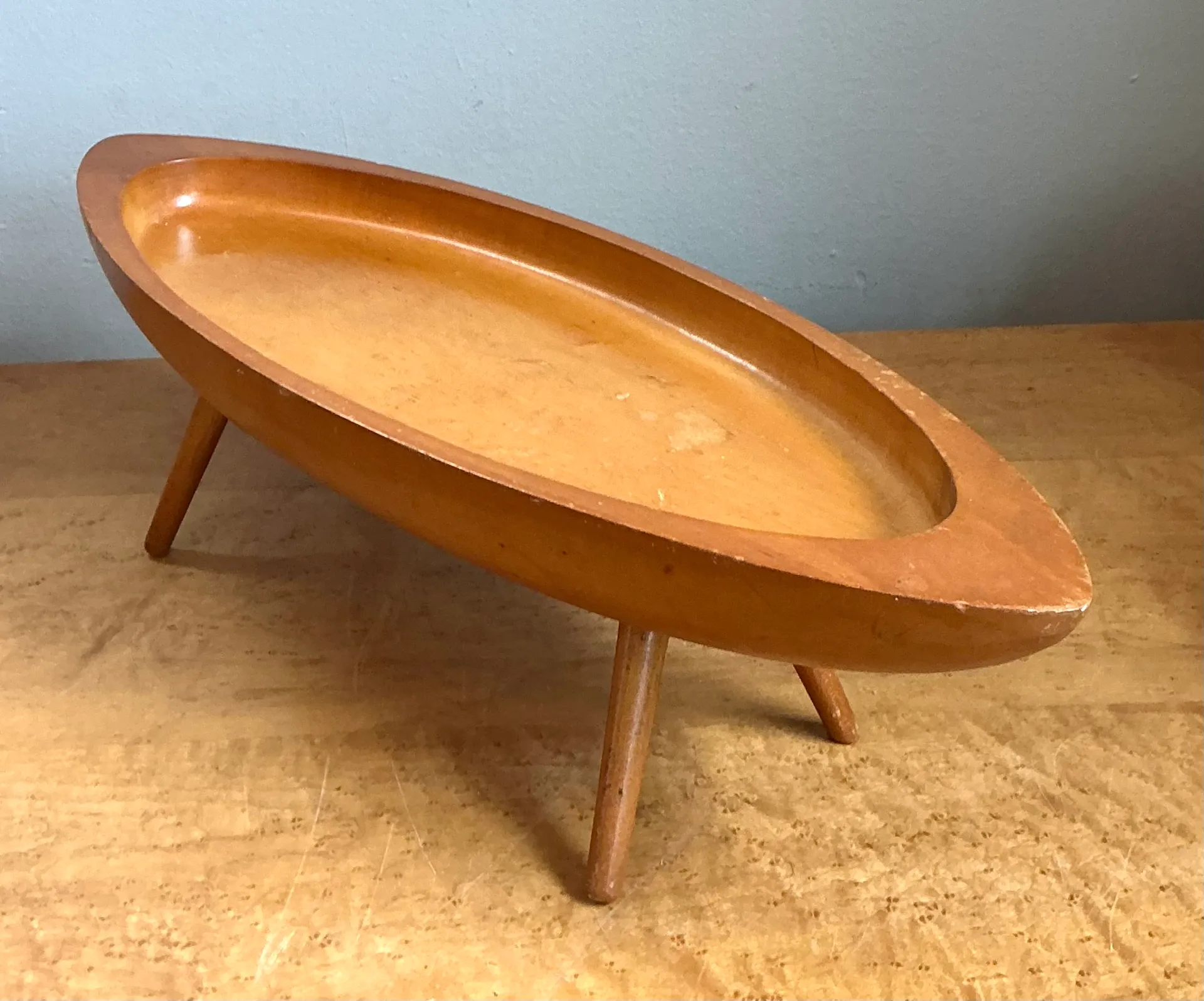Vintage Mid-Century Modern Wood Bowl — additional photo 2